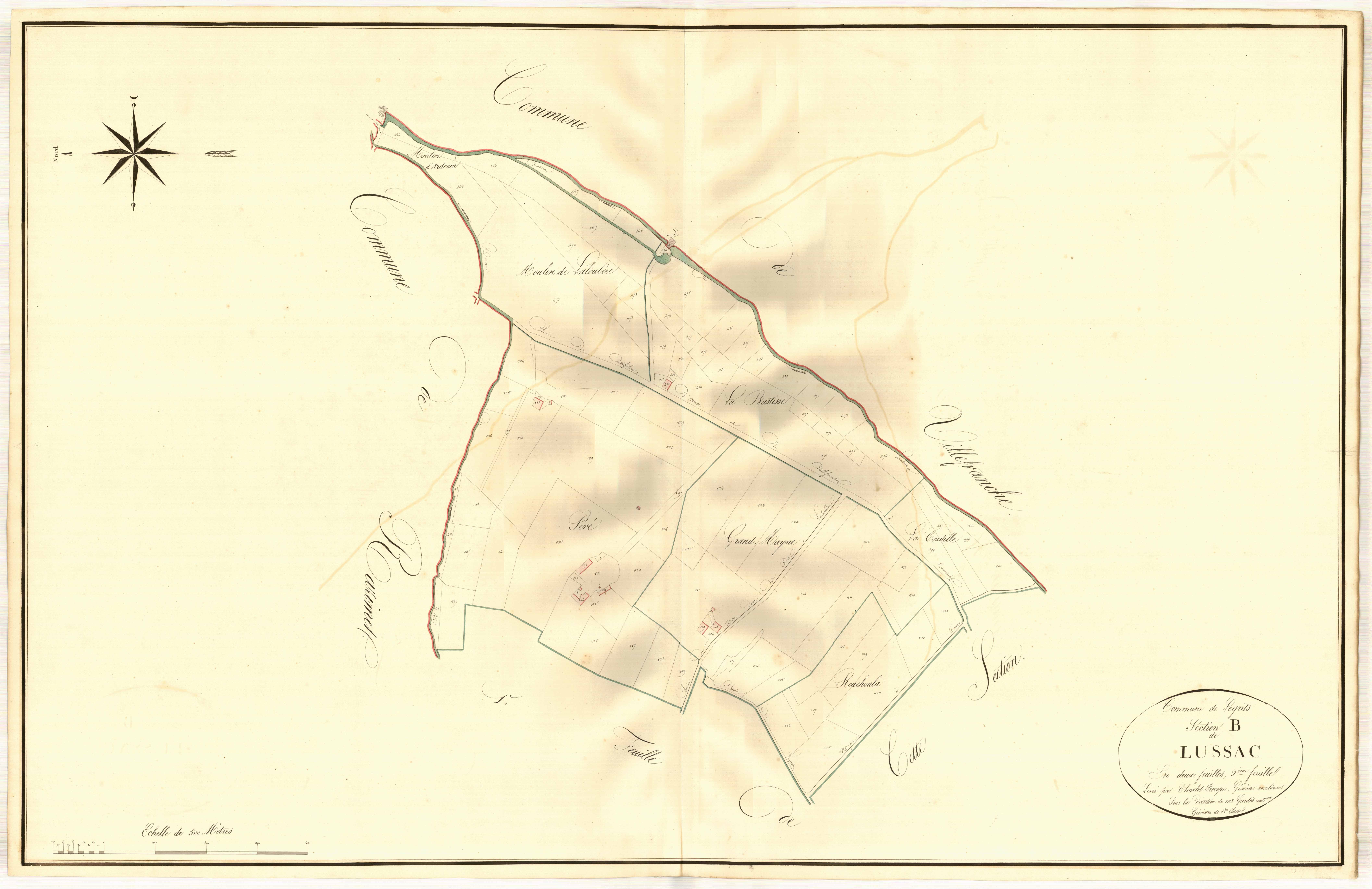 Plan napoléonien, atlas-B2 Lussac, Leyritz-Moncassin