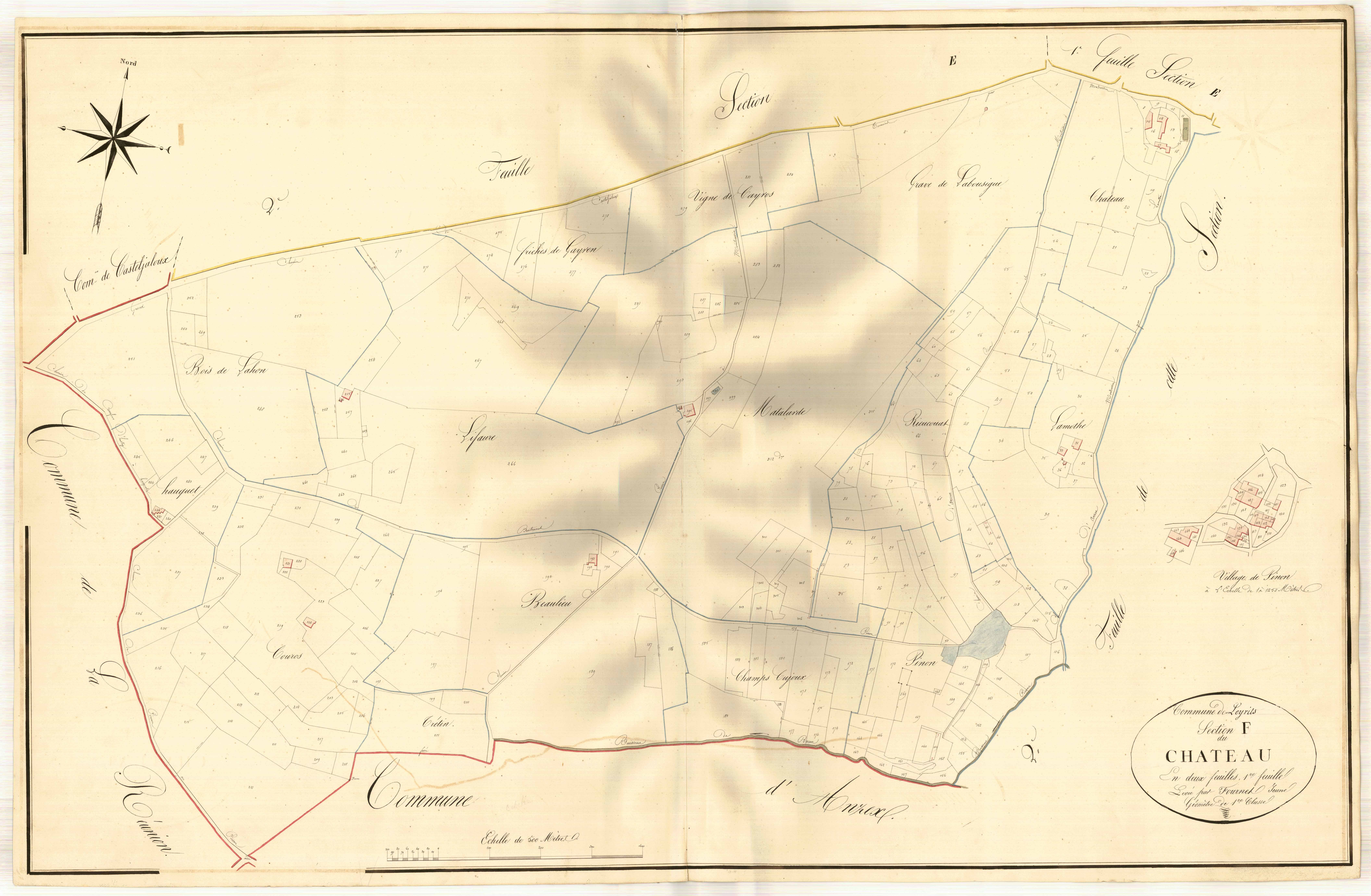 Plan napoléonien, atlas-F1 Le Château, Leyritz-Moncassin