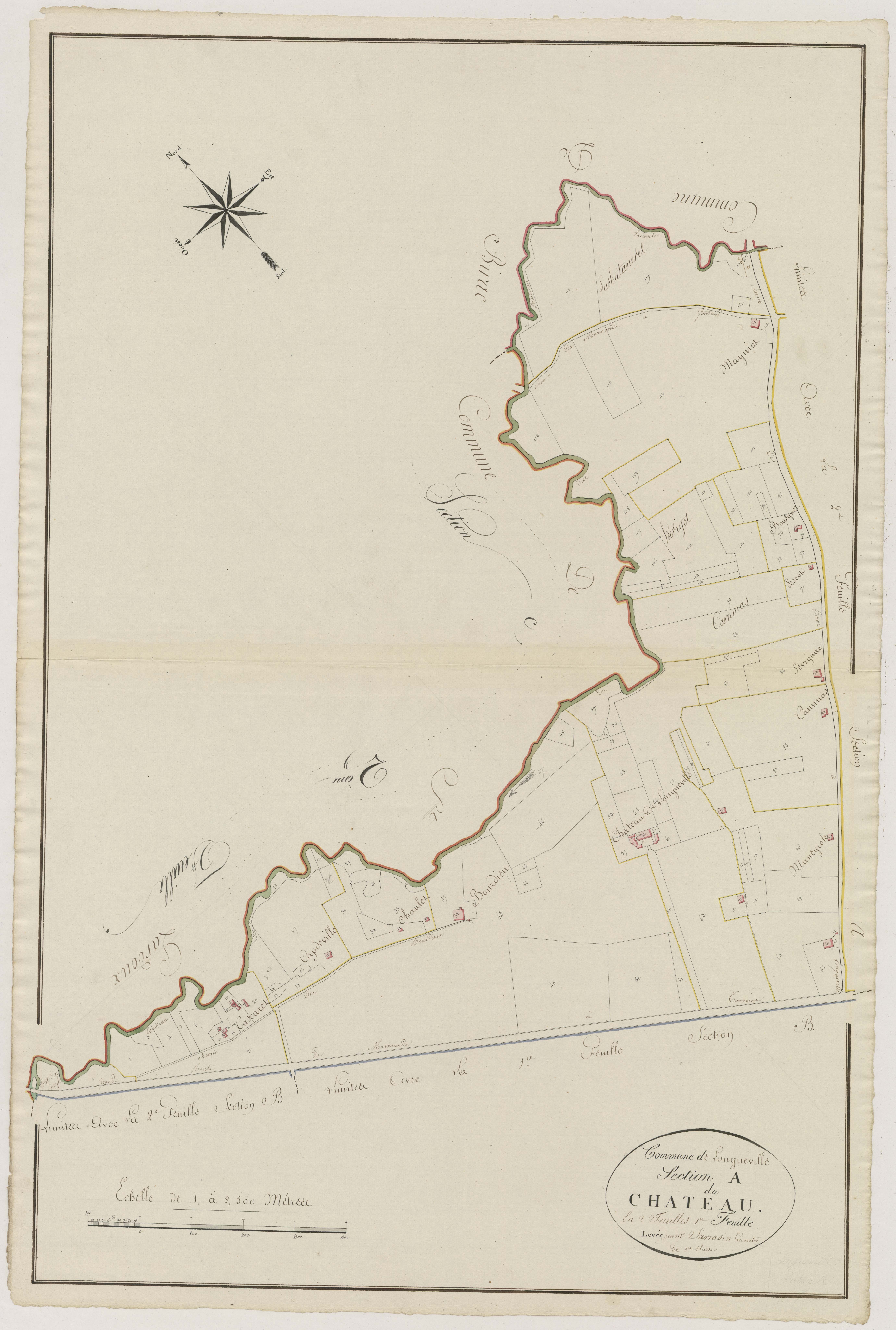 Plan primitif, atlas-A1 Le Château, Longueville
