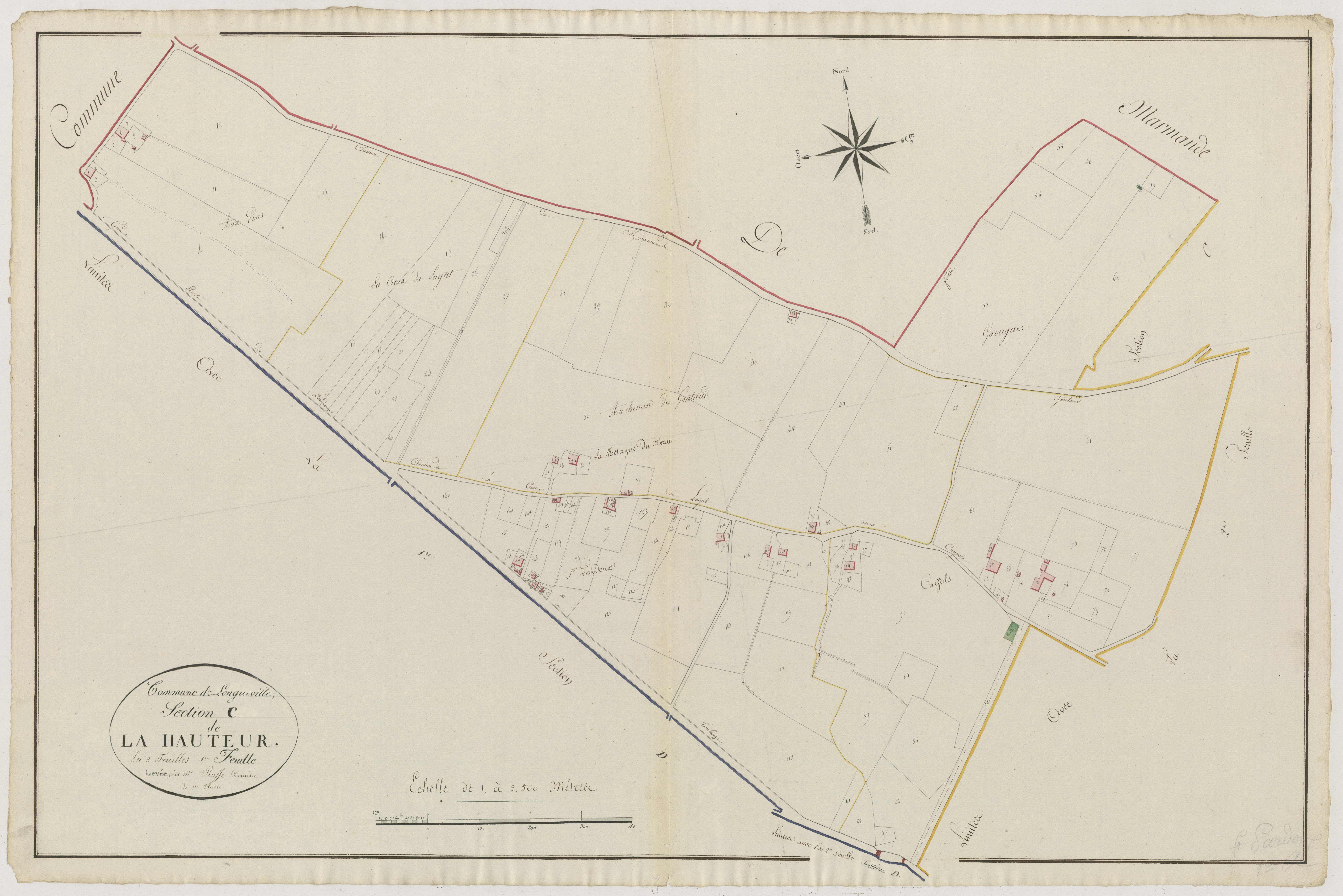 Plan primitif, atlas-C1 La Hauteur, Longueville