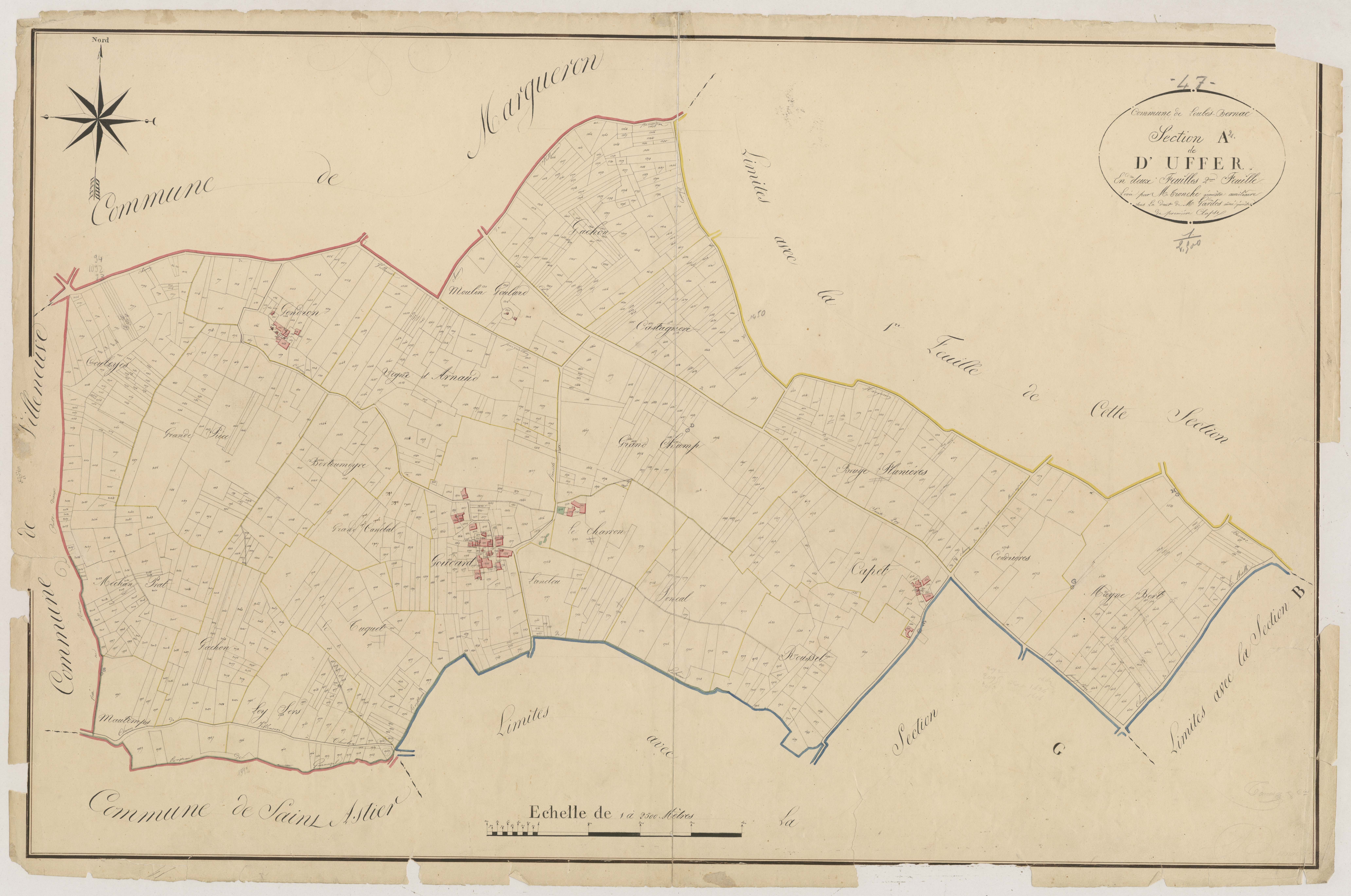 Plan napoléonien, atlas-A2 D’Uffer, Loubès-Bernac