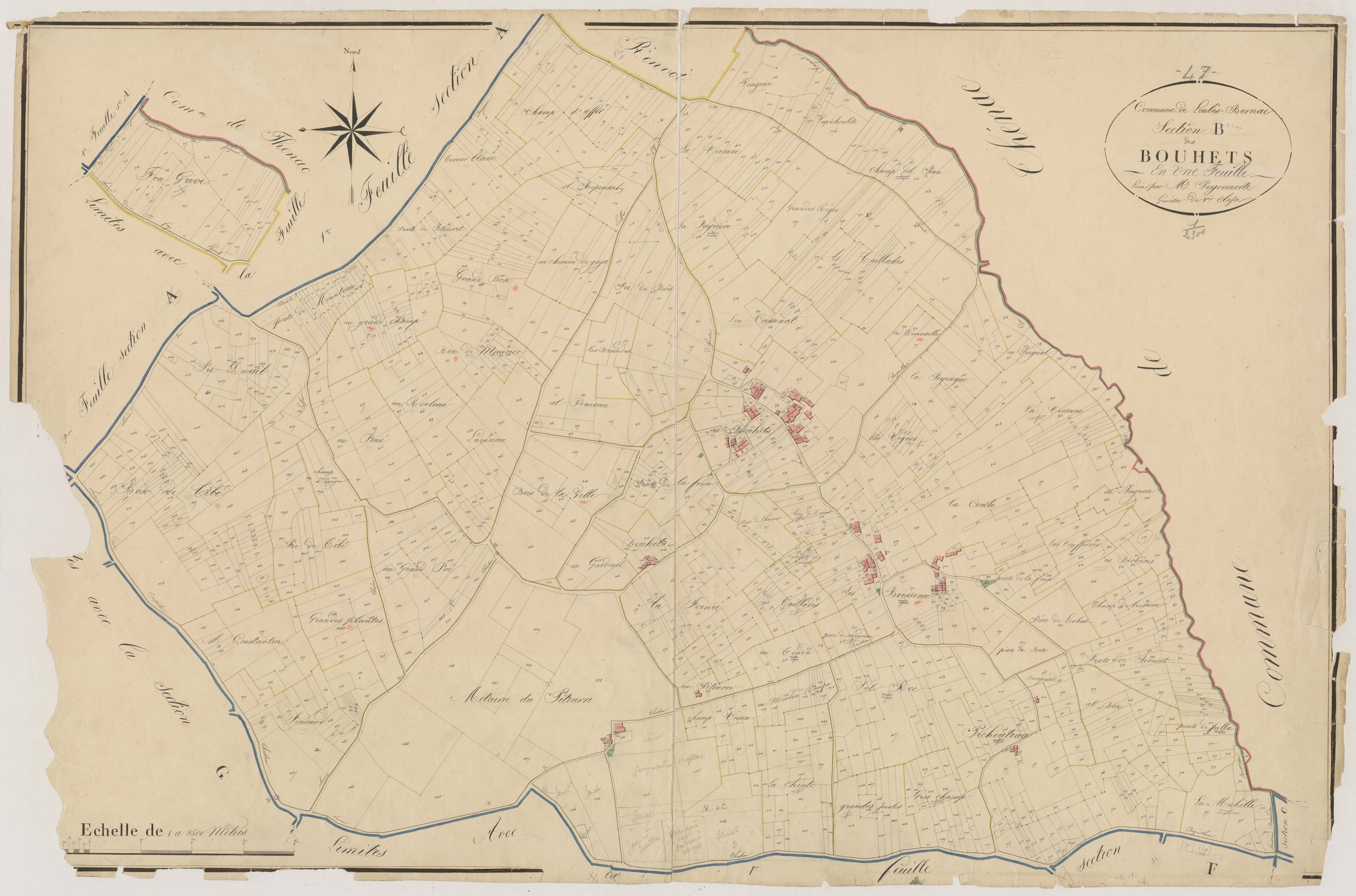 Plan napoléonien, atlas-B Les Bouhets, Loubès-Bernac