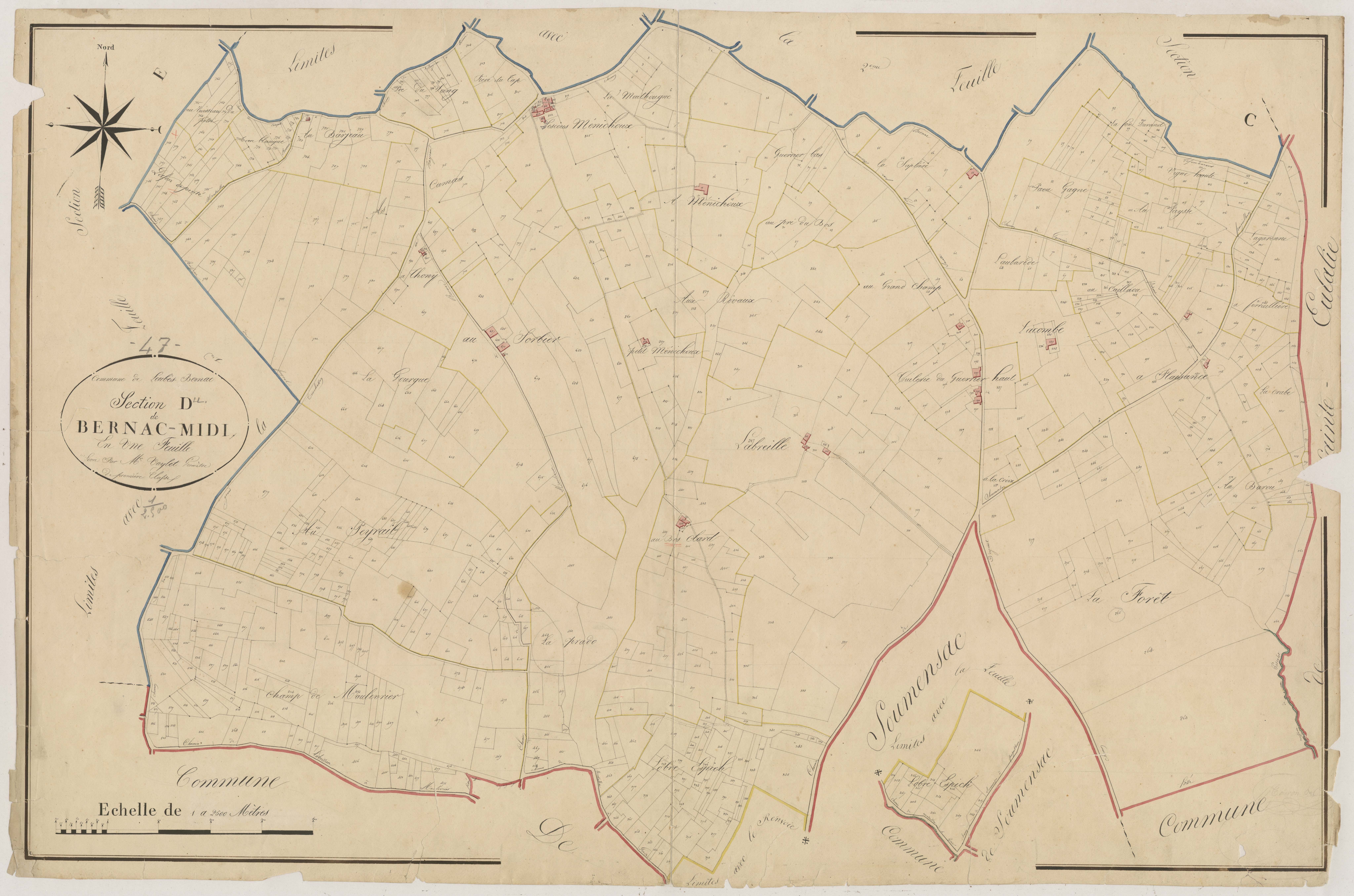 Plan napoléonien, atlas-D Bernac-Midi, Loubès-Bernac
