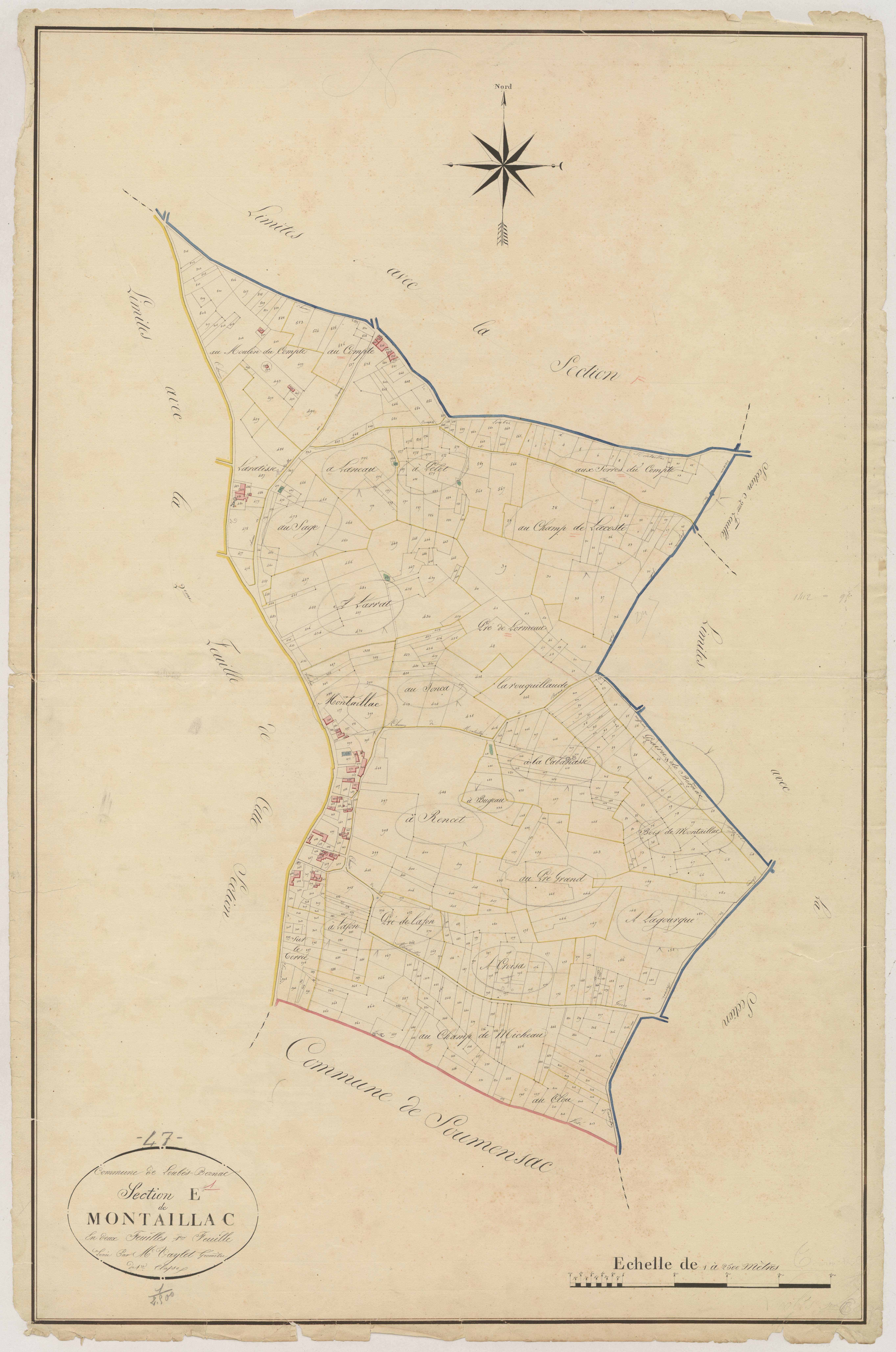 Plan napoléonien, atlas-E1 Montaillac, Loubès-Bernac