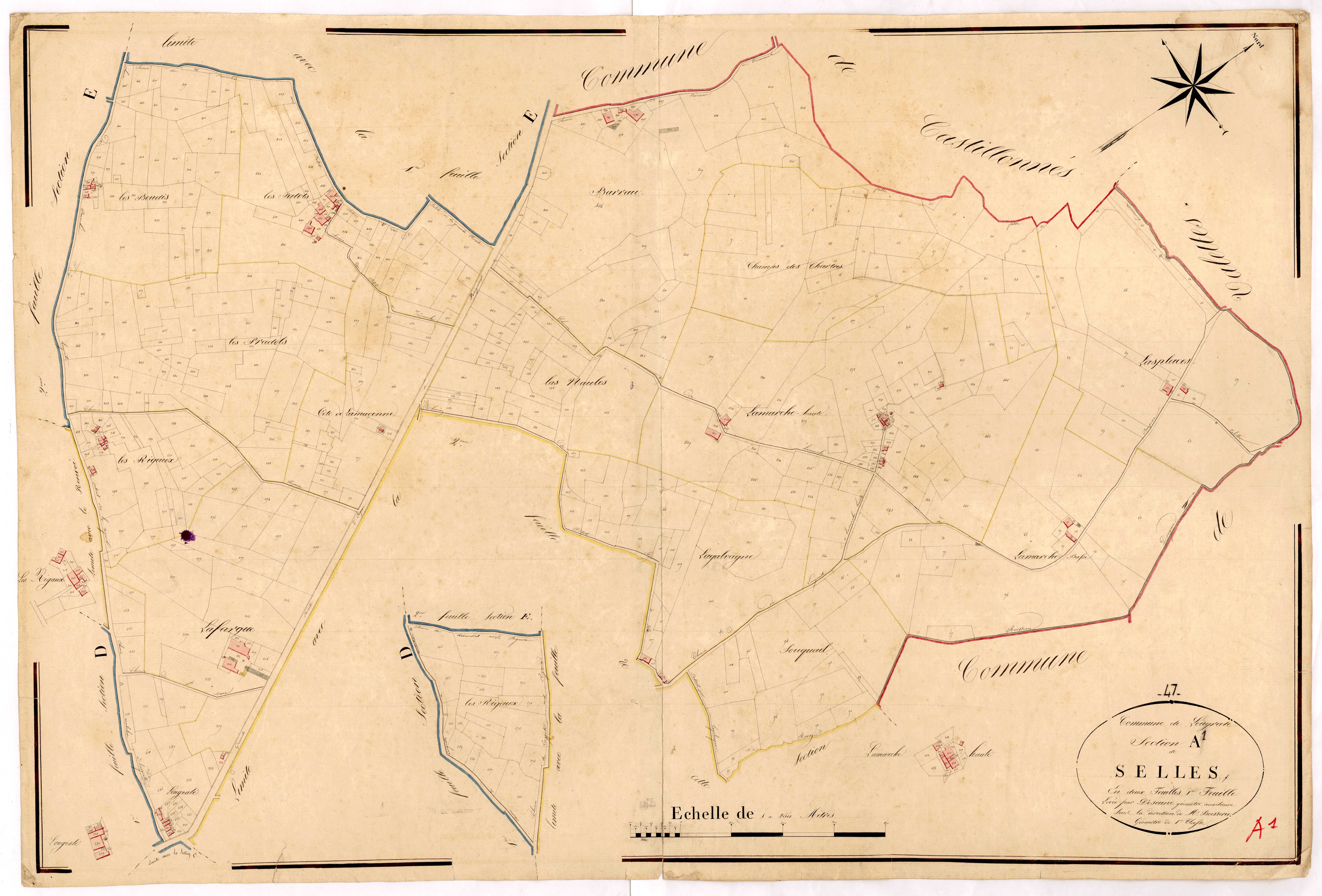 Plan napoléonien, atlas-A1 Selles, Lougratte