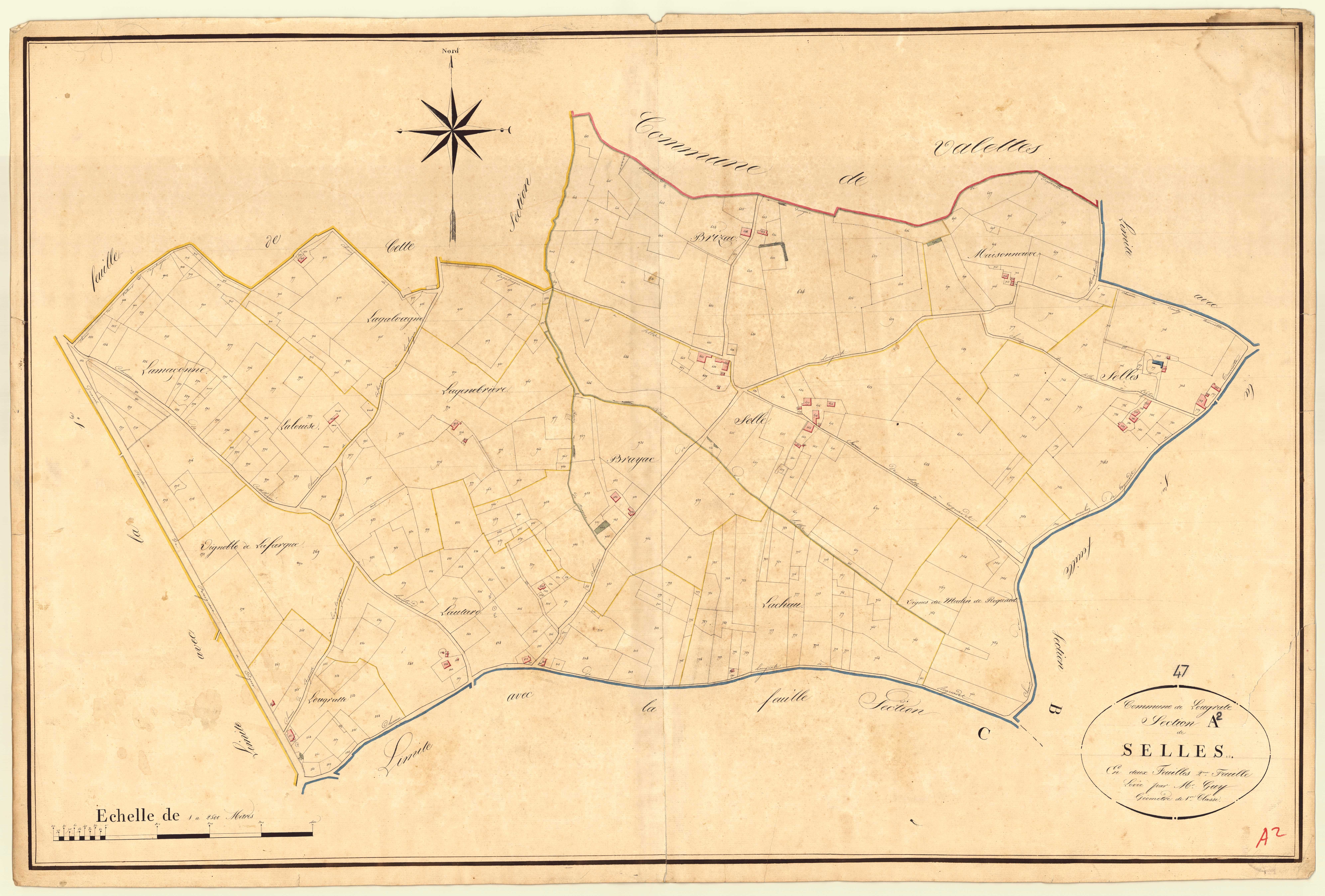 Plan napoléonien, atlas-A2 Selles, Lougratte