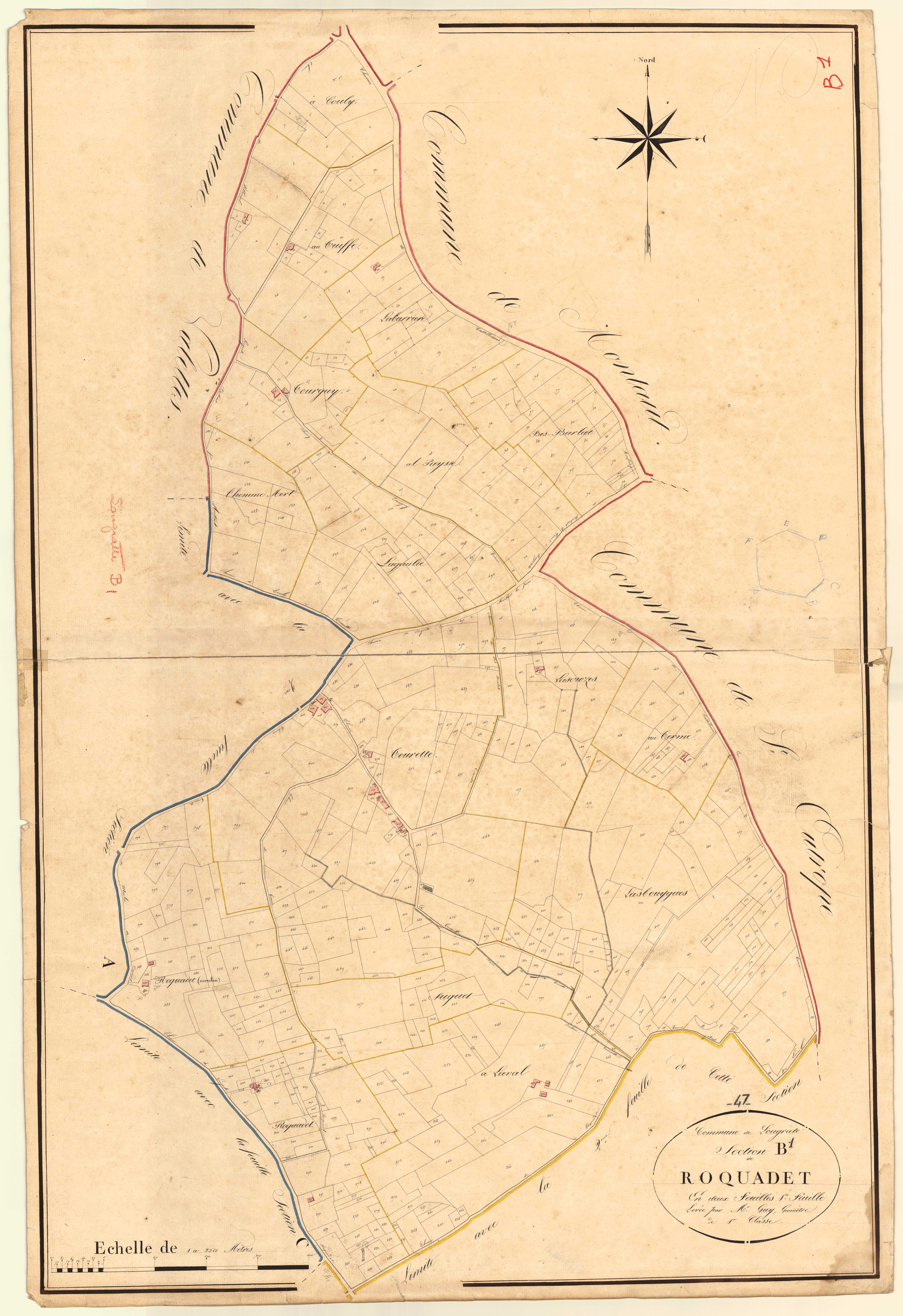Plan napoléonien, atlas-B1 Roquadet, Lougratte