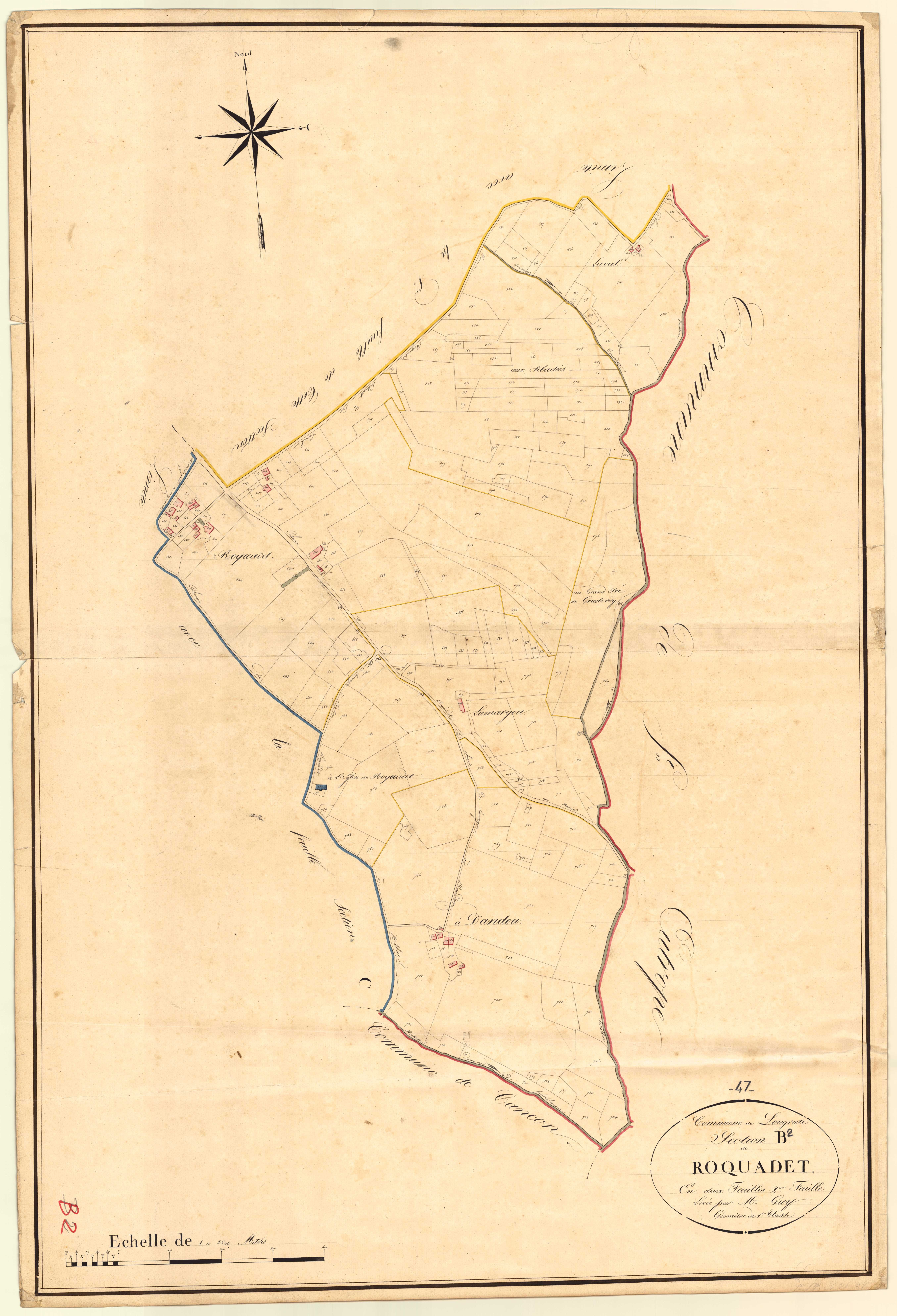 Plan napoléonien, atlas-B2 Roquadet, Lougratte