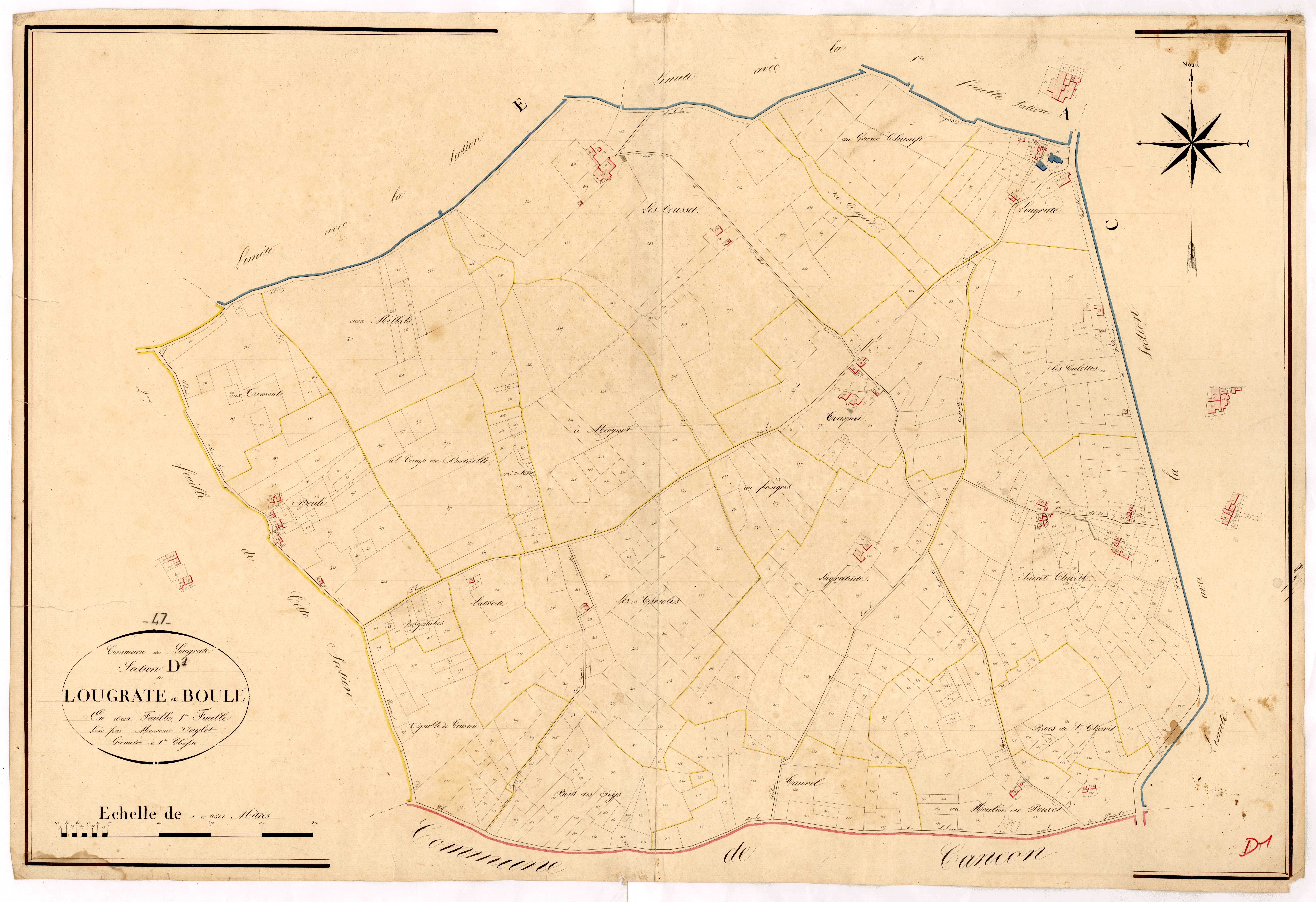 Plan napoléonien, atlas-D1 Lougratte et Boule, Lougratte