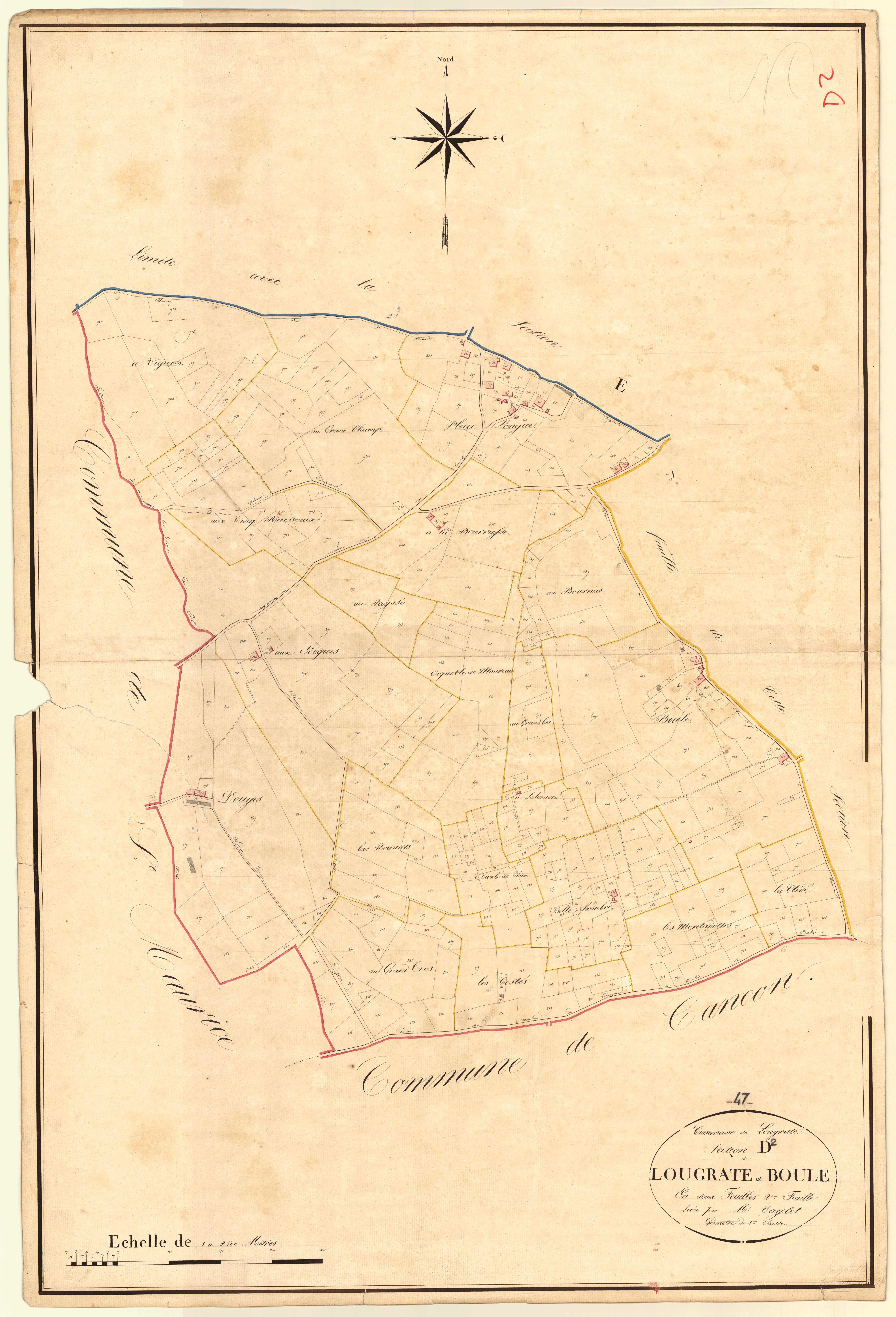 Plan napoléonien, atlas-D2 Lougratte et Boule, Lougratte