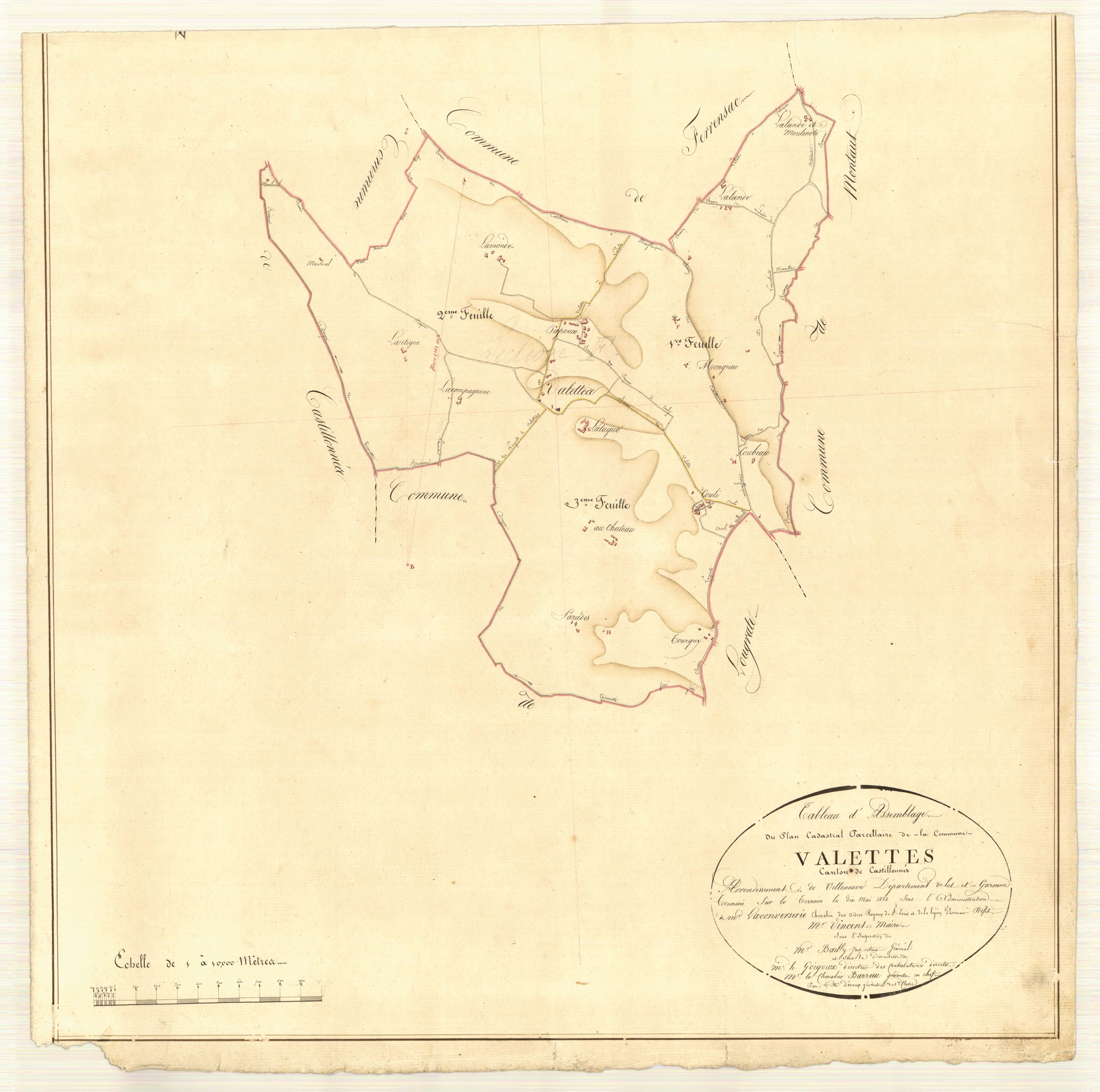 Plan napoléonien, atlas-TA, Valettes (voir Lougratte)