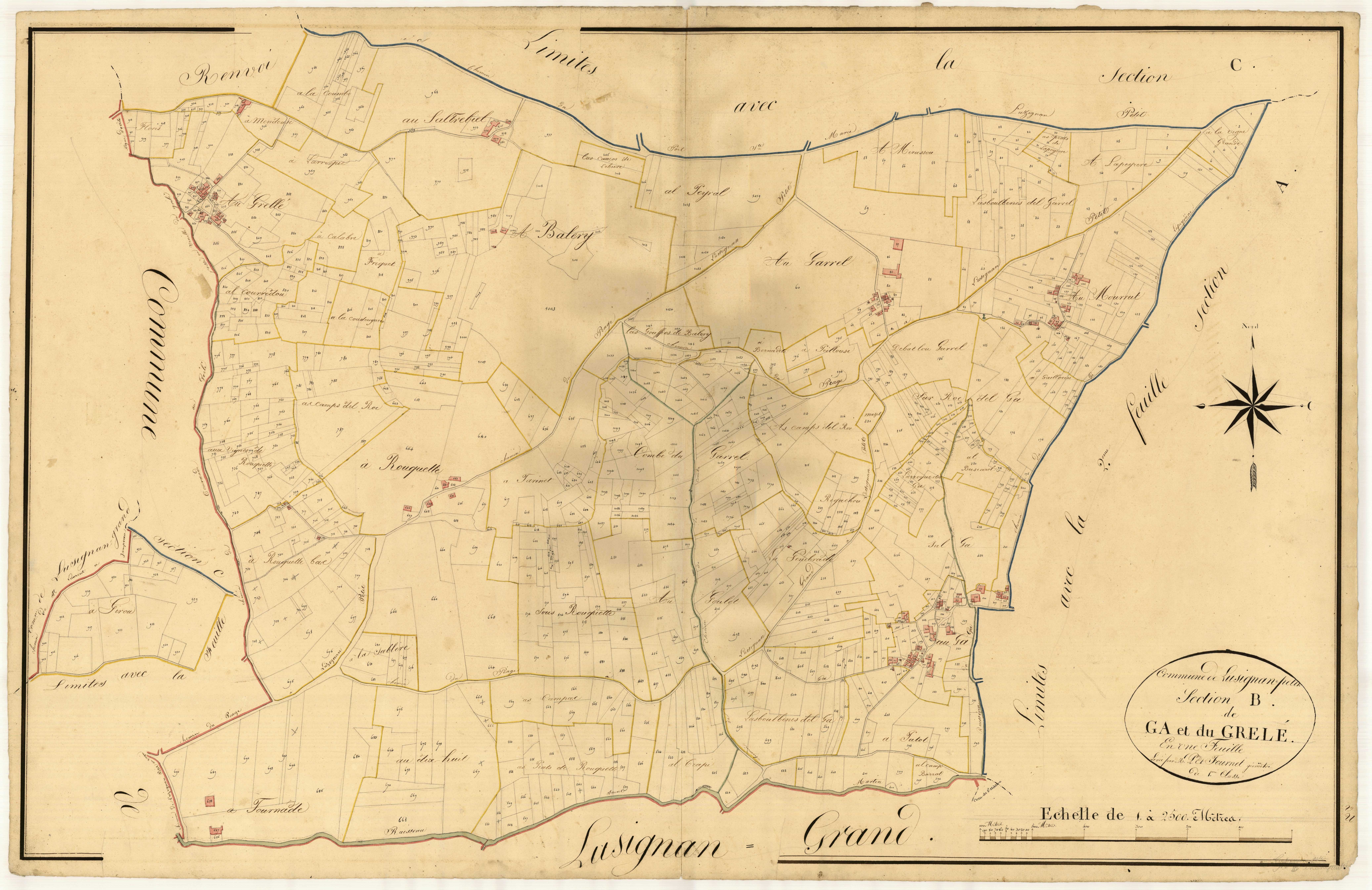 Plan napoléonien, atlas-B Le Ga et Le Grelé, Lusignan-Petit