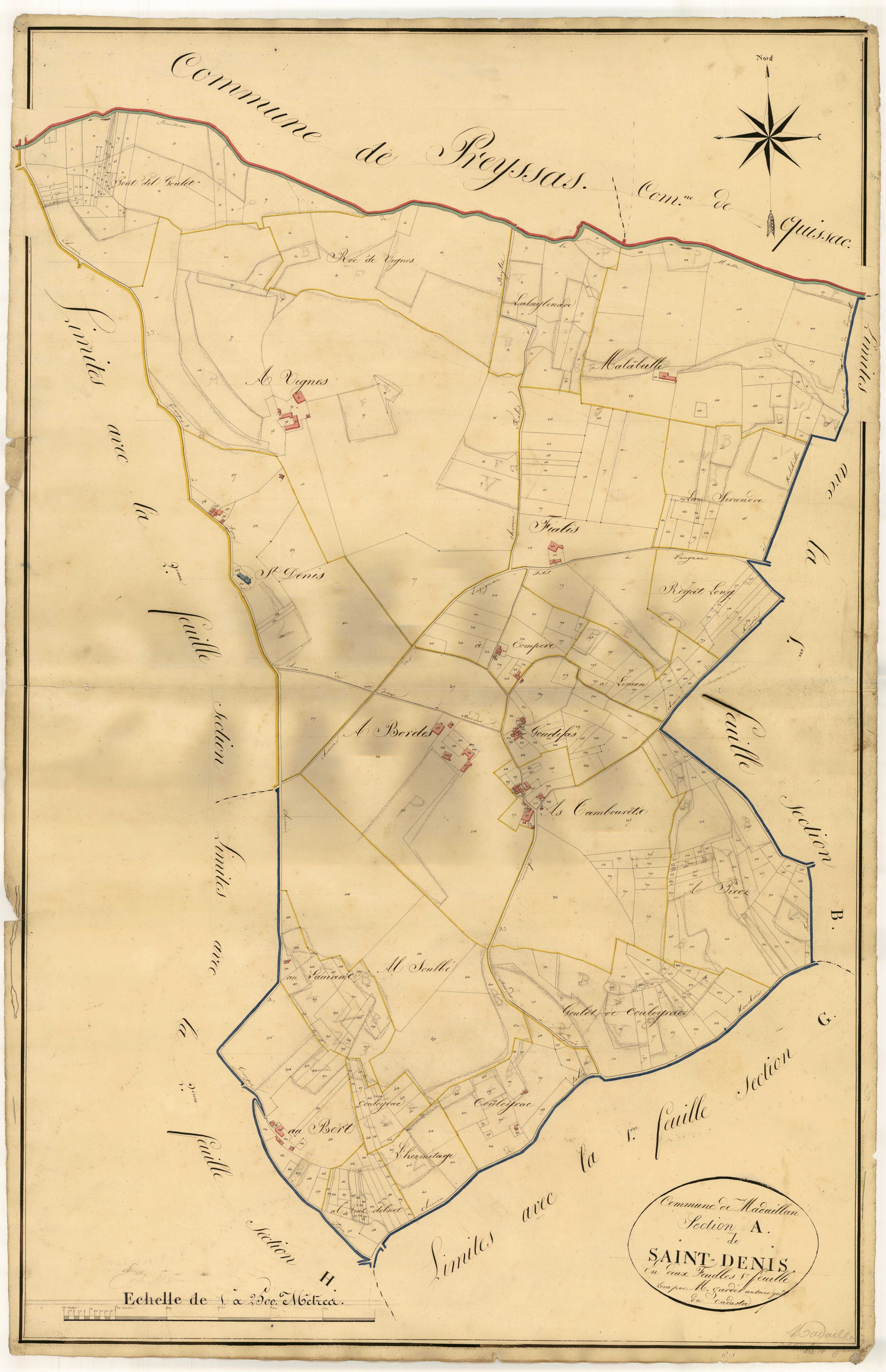 Plan napoléonien, atlas-A1 Saint-Denis, Madaillan