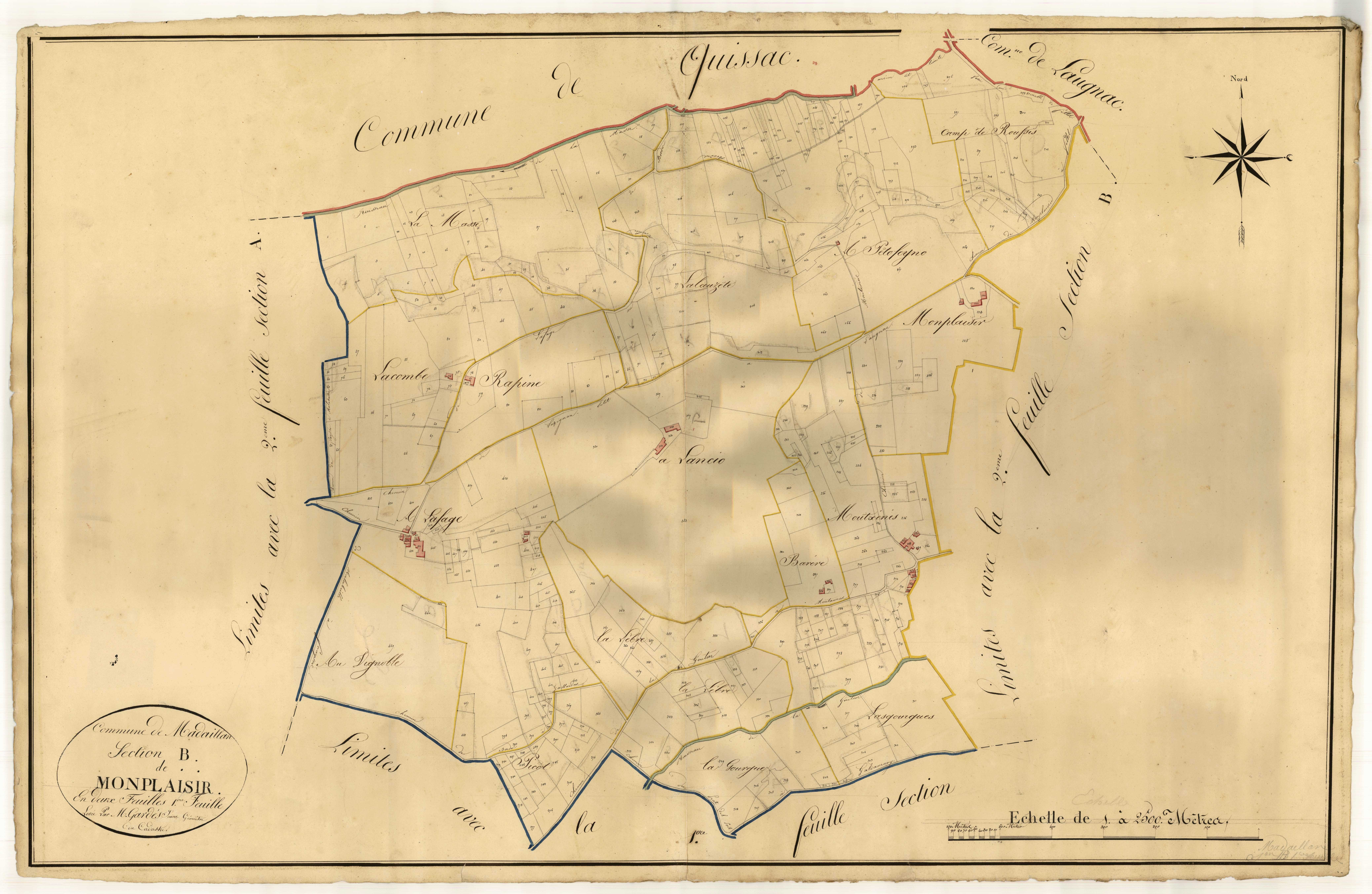 Plan napoléonien, atlas-B1 Monplaisir, Madaillan