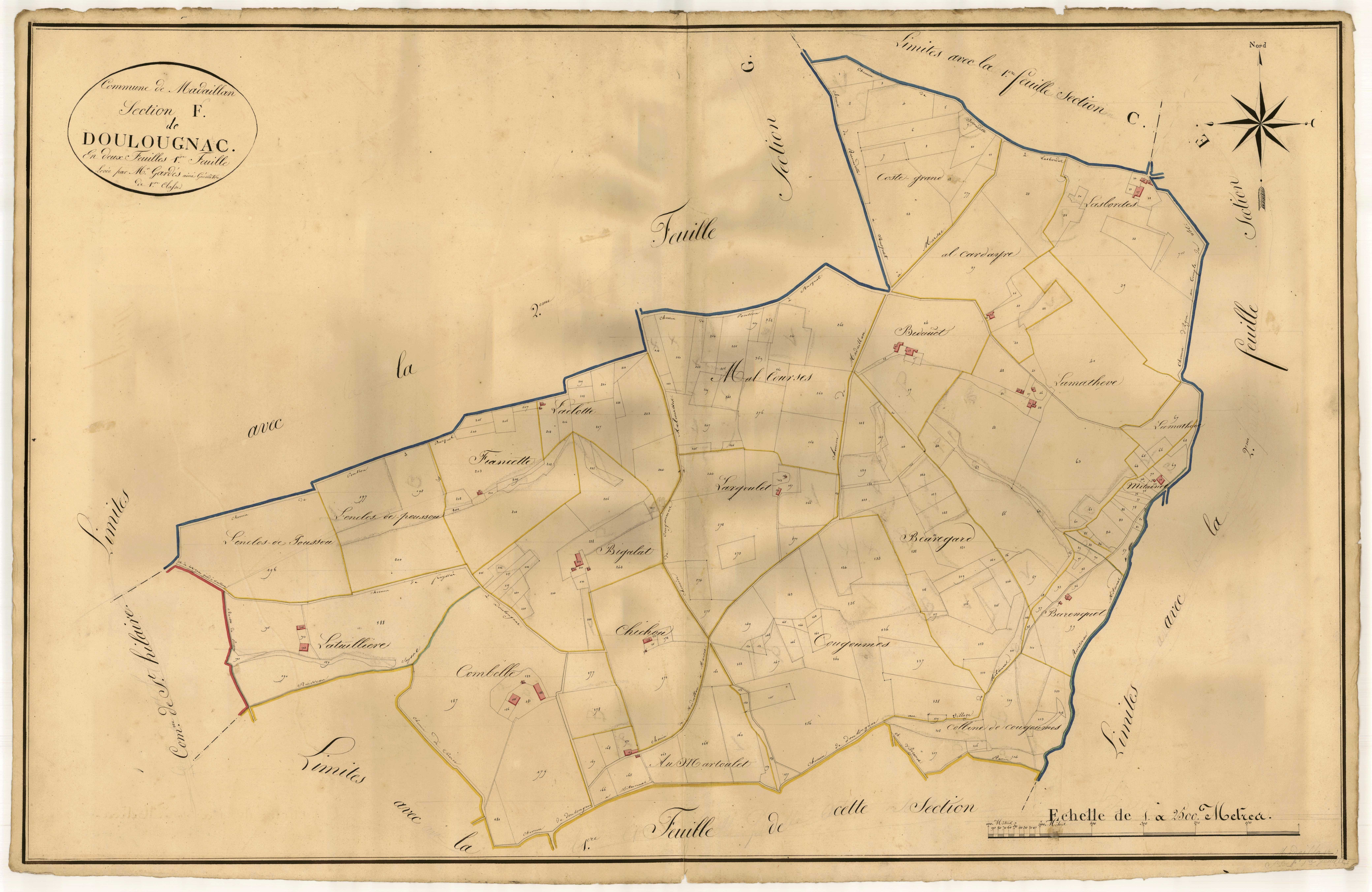 Plan napoléonien, atlas-F Doulougnac, Madaillan