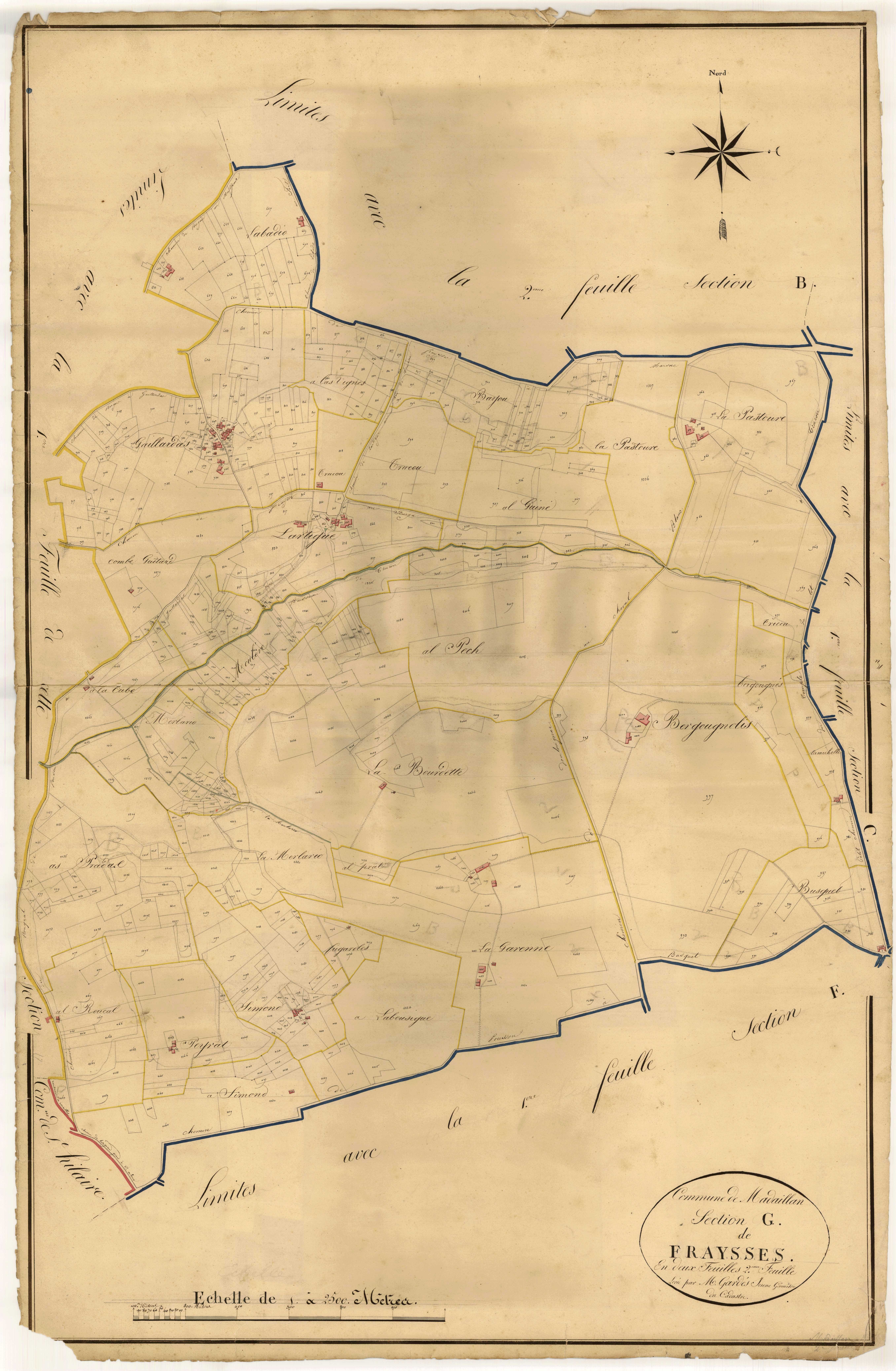 Plan napoléonien, atlas-G Fraysses, Madaillan