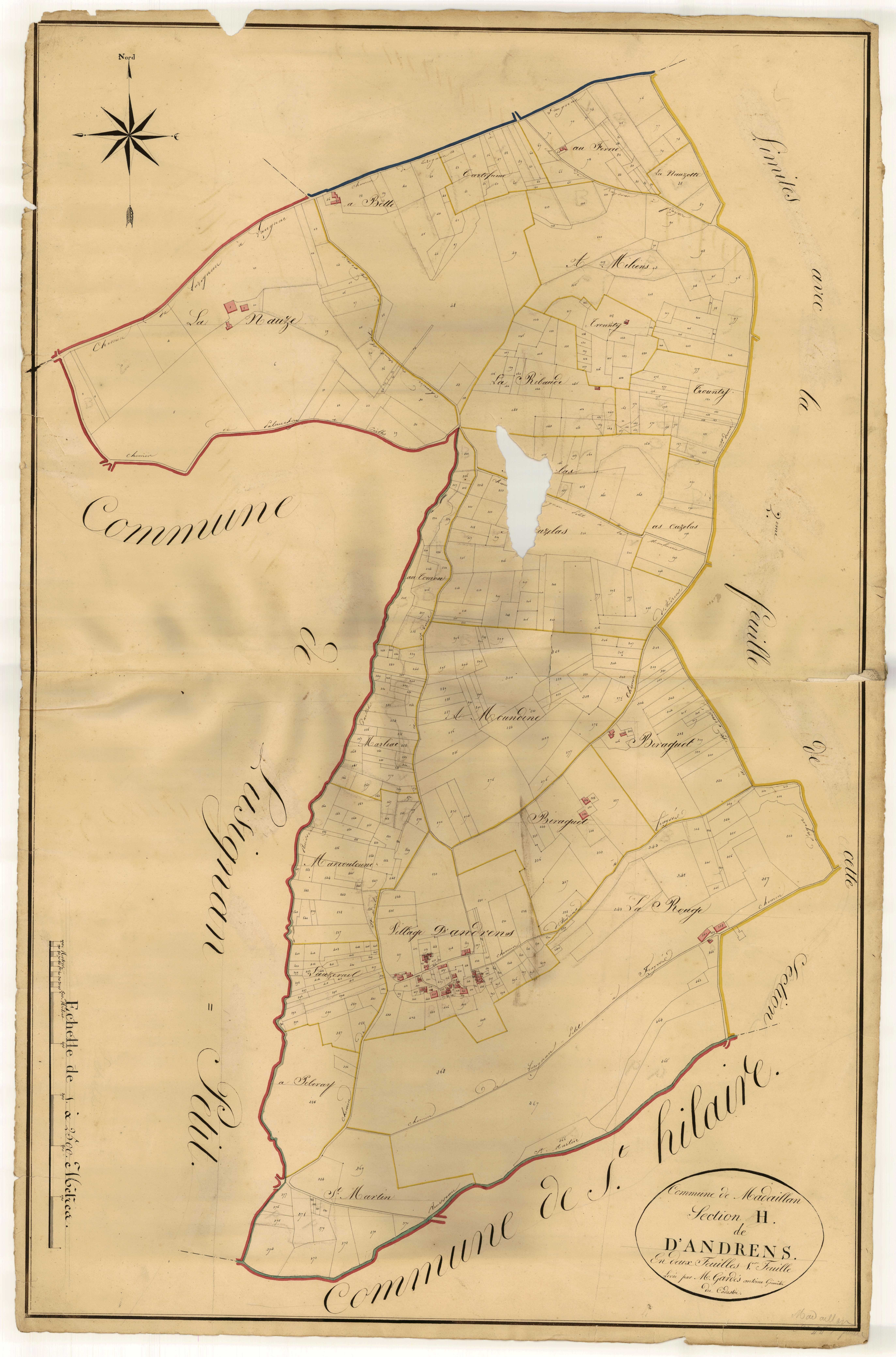 Plan napoléonien, atlas-H1 D’Andrens, Madaillan