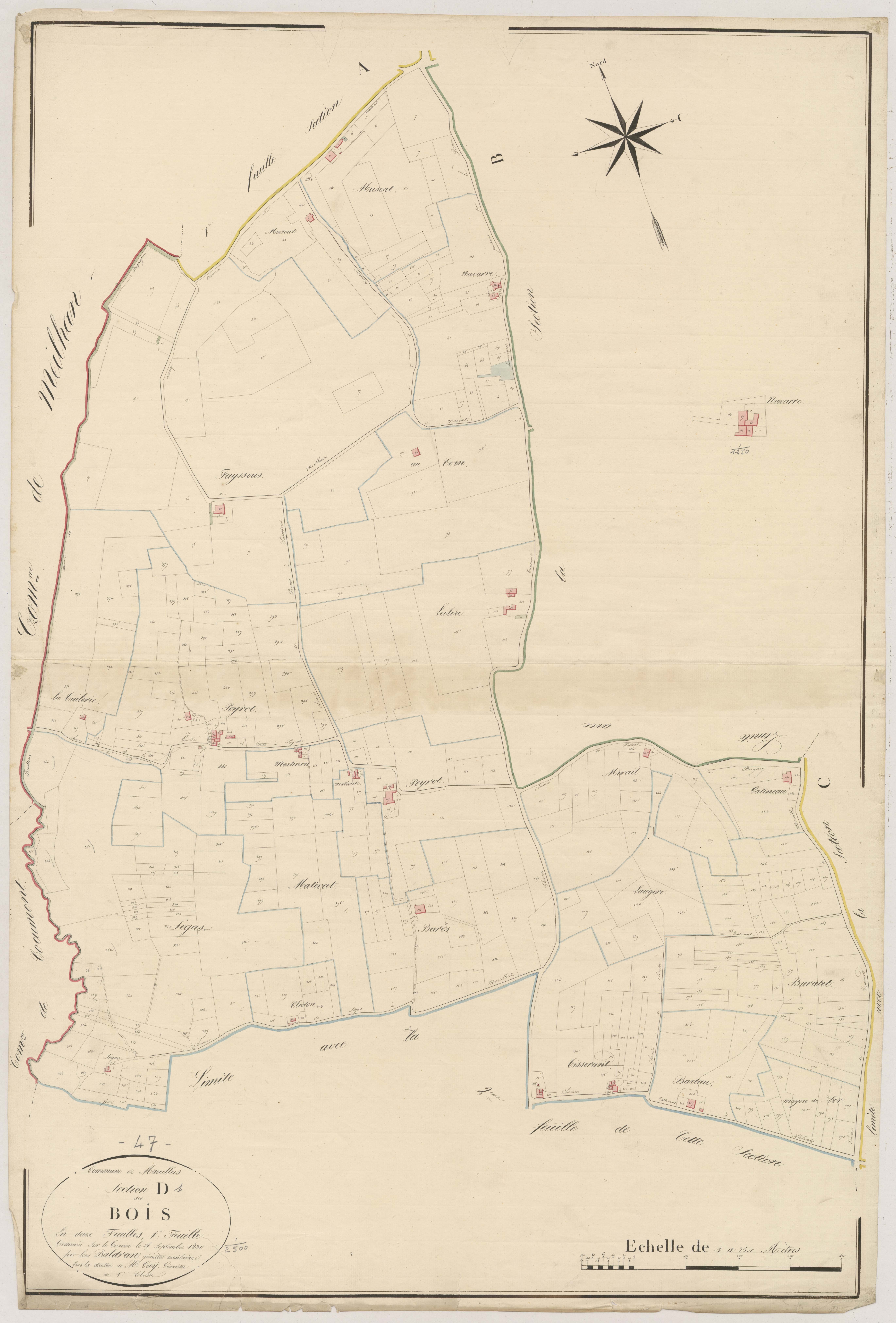 Plan napoléonien, atlas-D1 Les Bois, Marcellus
