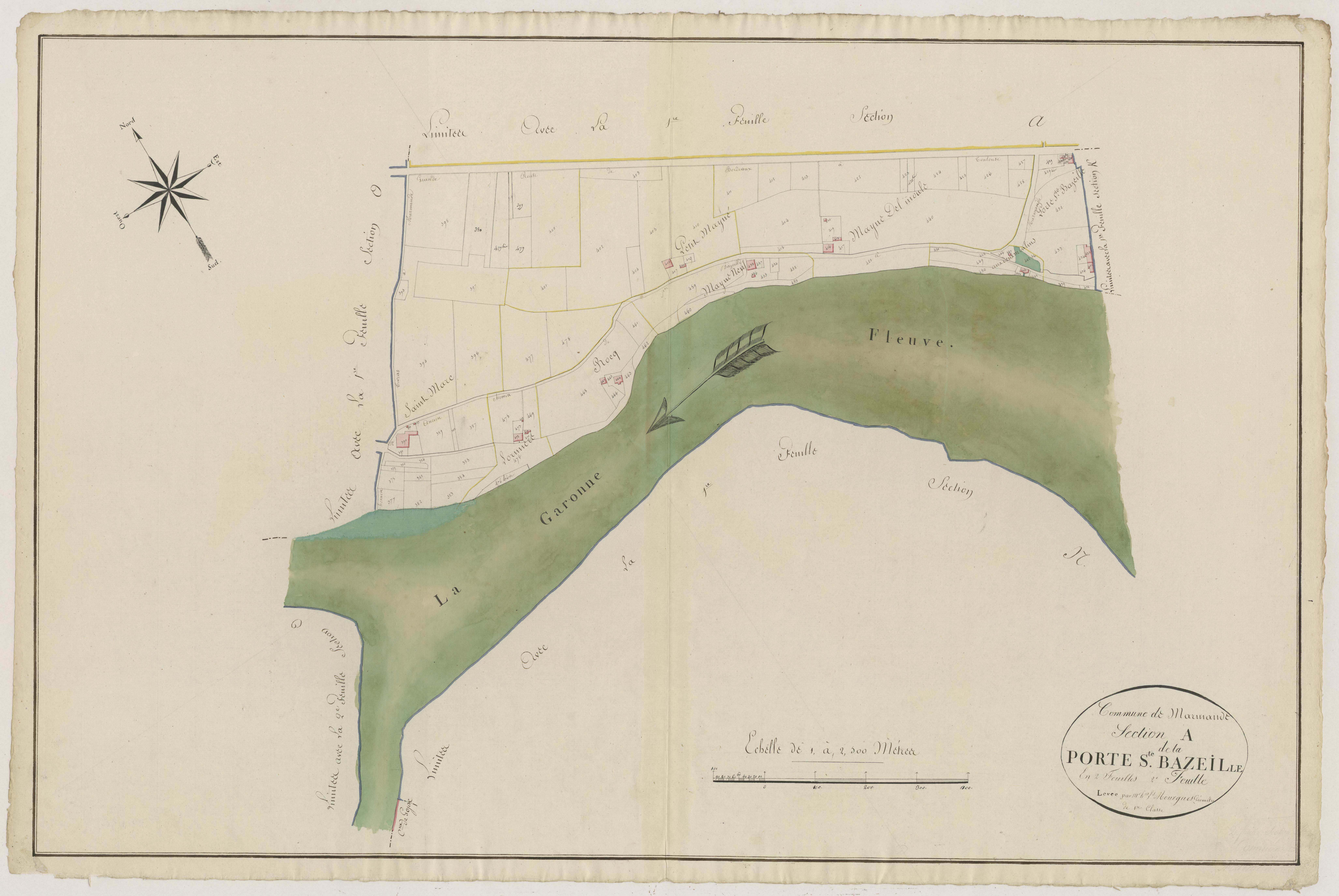 Plan primitif, atlas-A2 La Porte-Sainte-Bazeille, Marmande