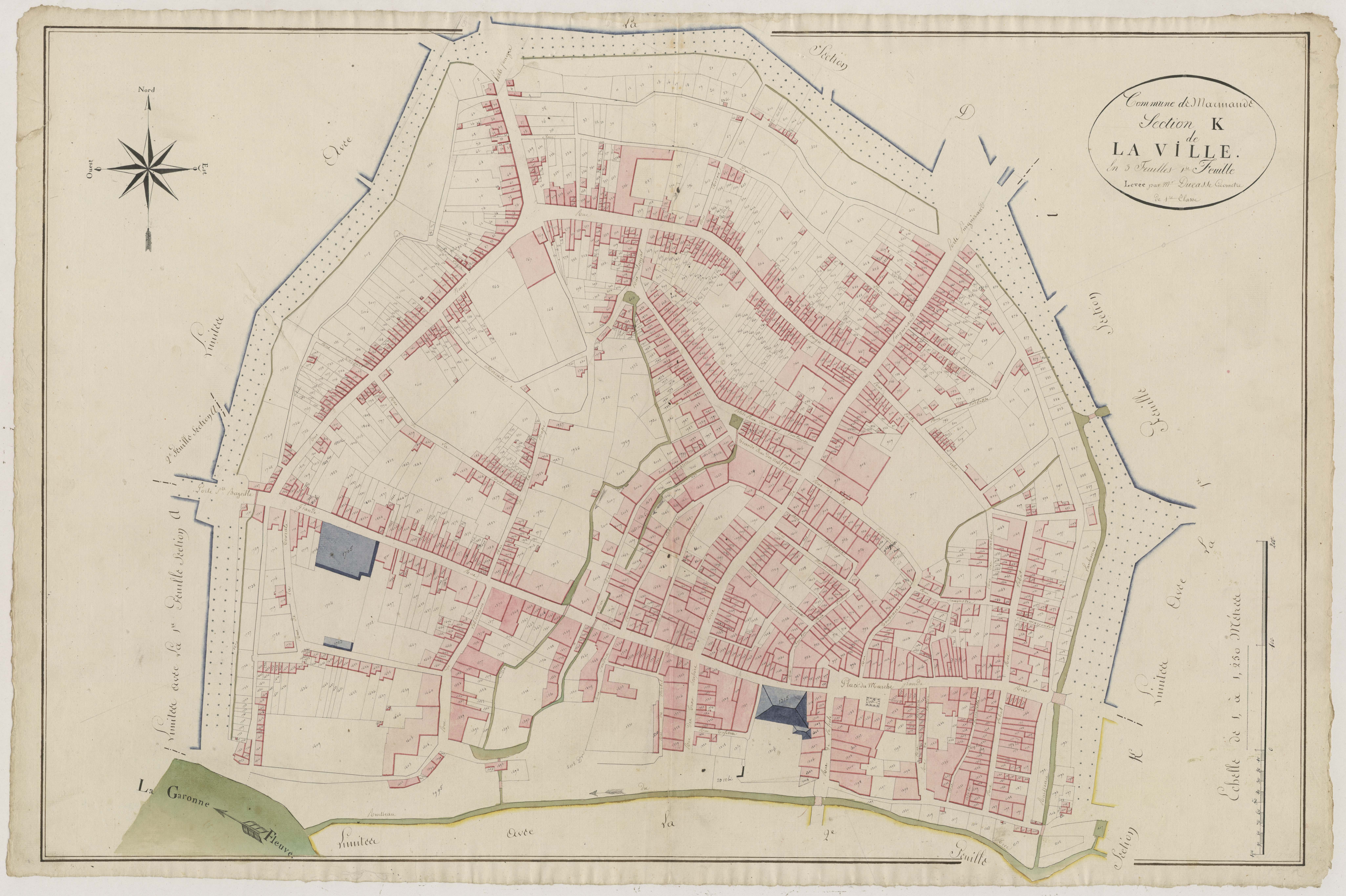 Plan primitif, atlas-K1 La Ville, Marmande