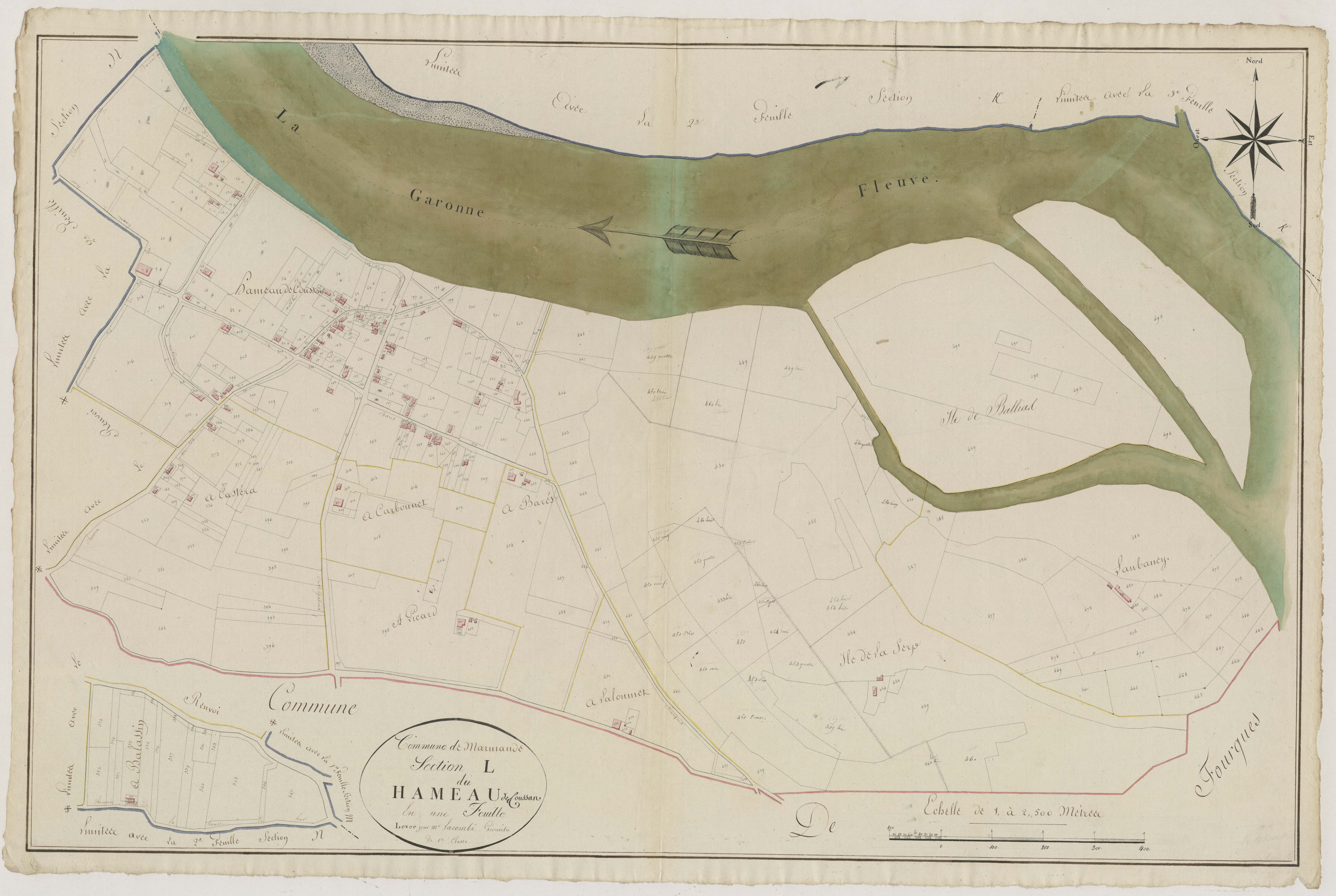 Plan primitif, atlas-L Hameau de Coussan, Marmande