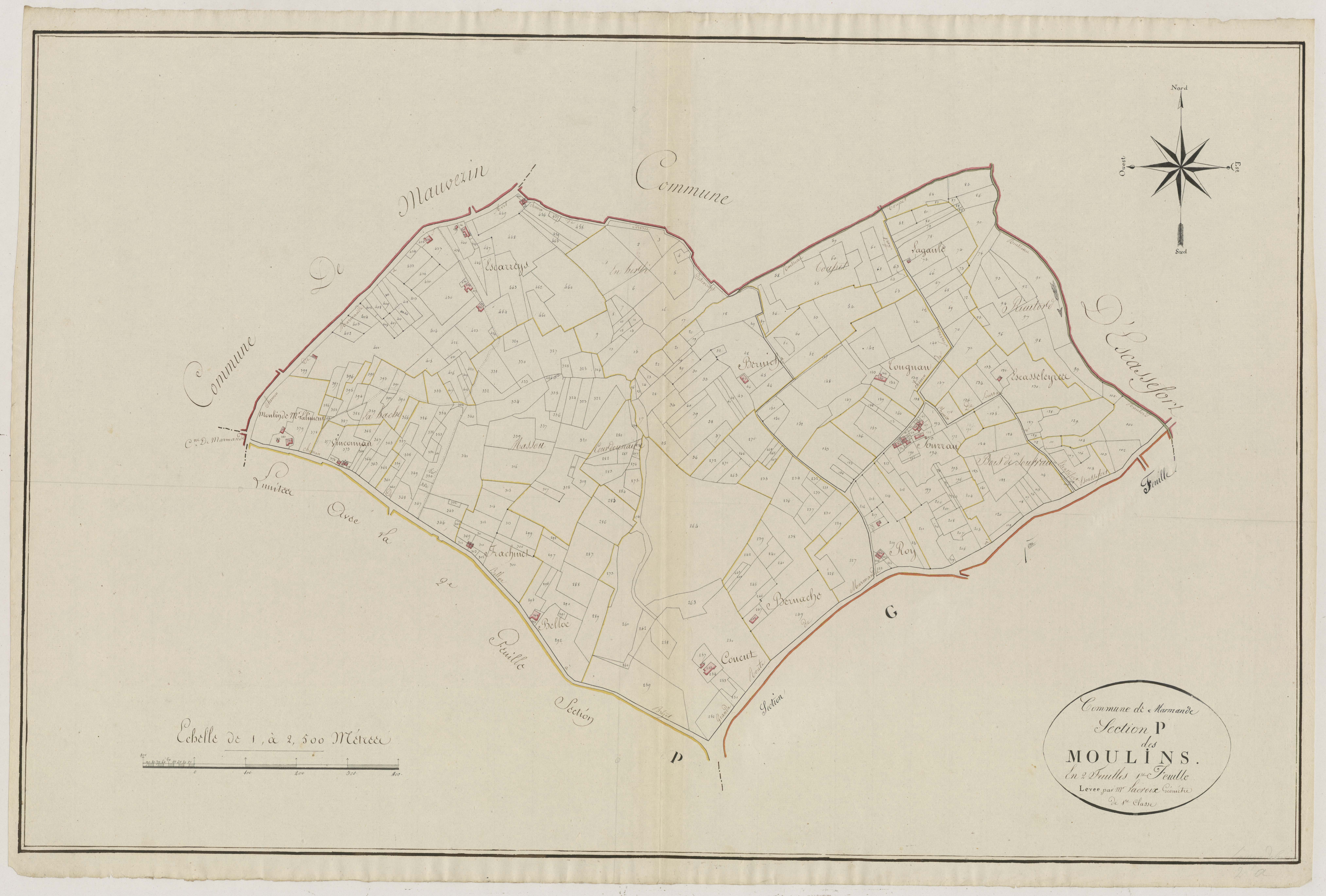 Plan primitif, atlas-P1 Les Moulins, Marmande
