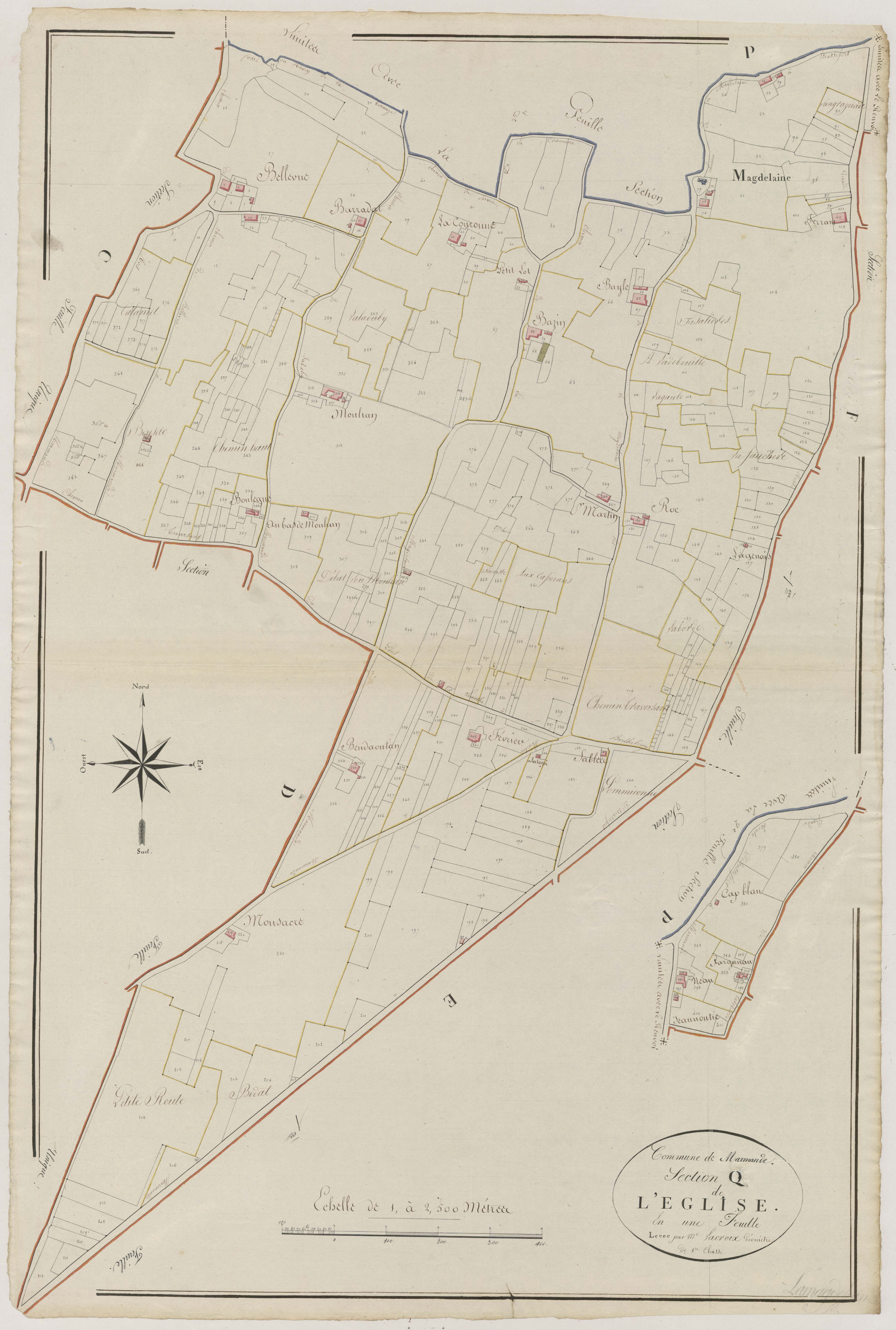 Plan napoléonien, atlas-Q L’Eglise, Marmande