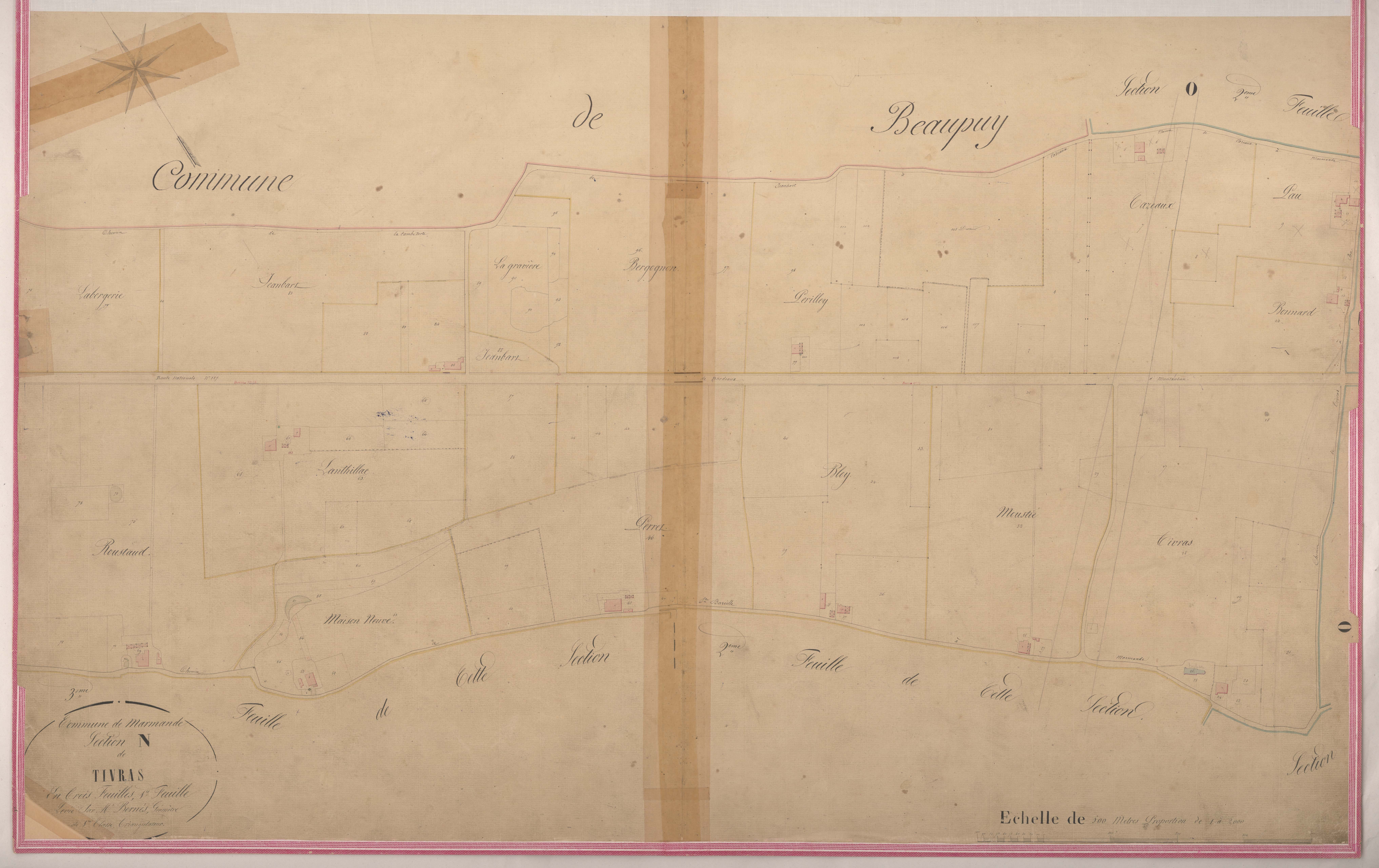 Plan napoléonien-N1 Tivras, Marmande