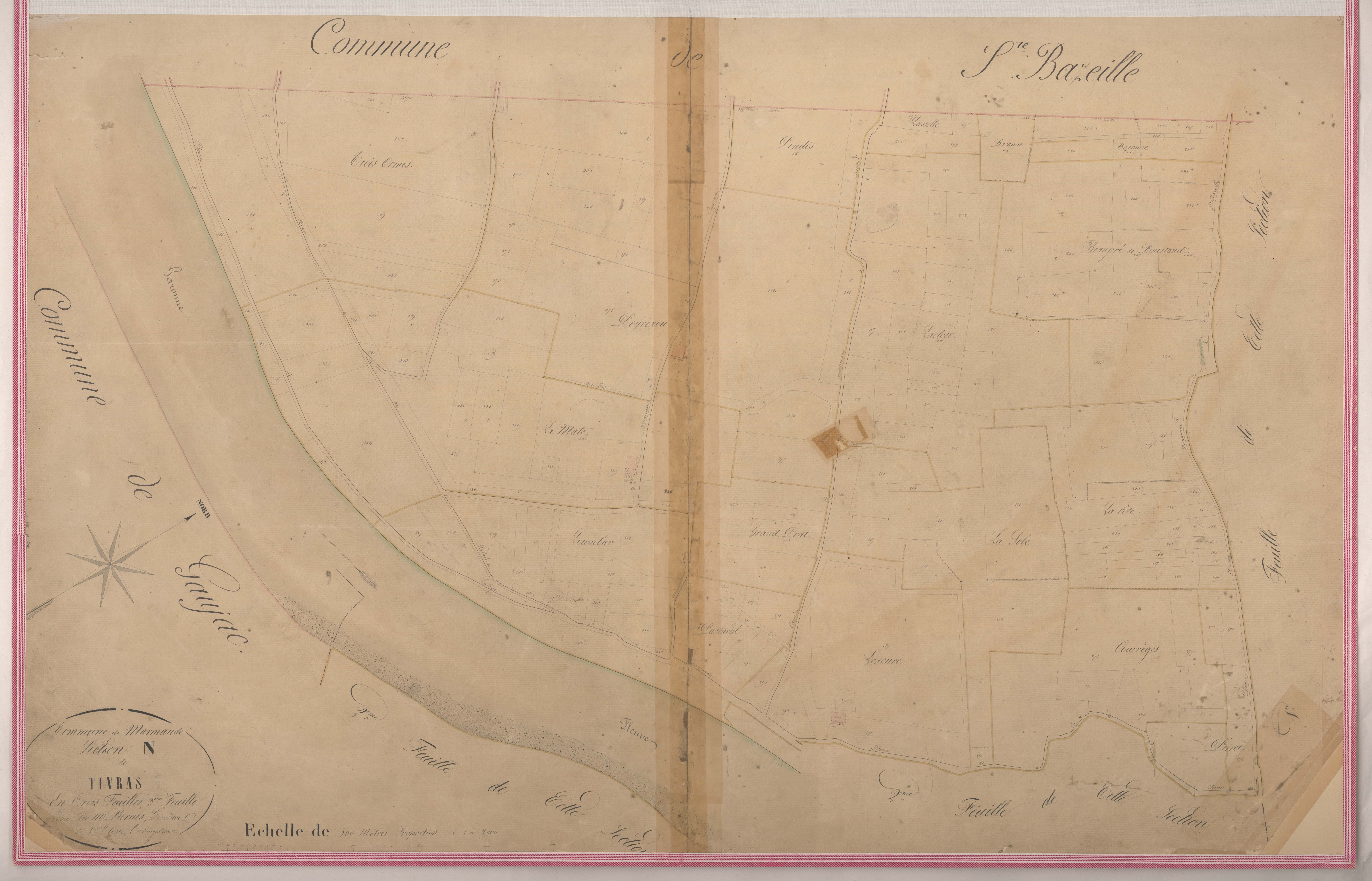 Plan napoléonien-N3 Tivras, Marmande