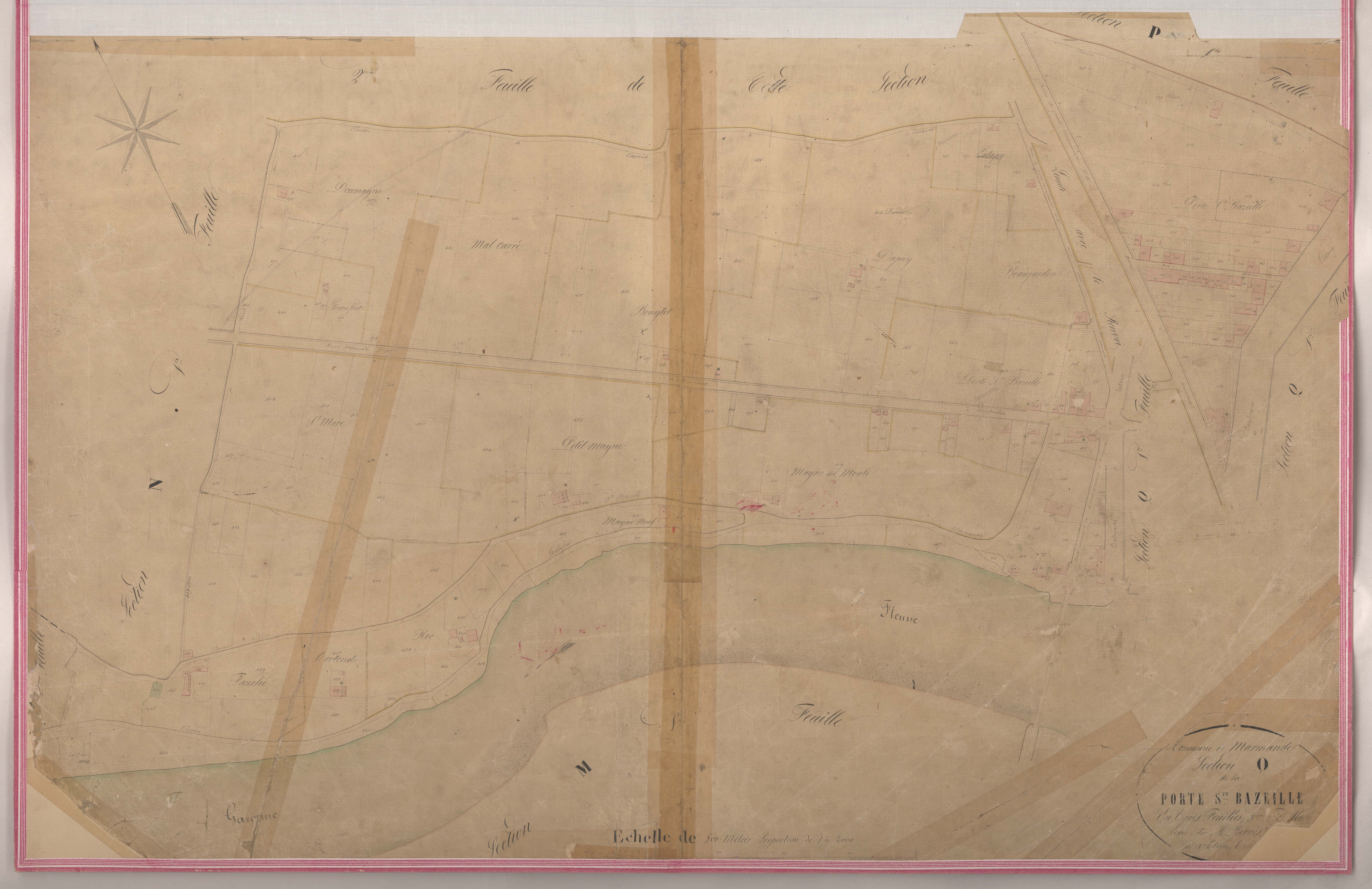 Plan napoléonien-O3 Porte Sainte-Bazeille, Marmande