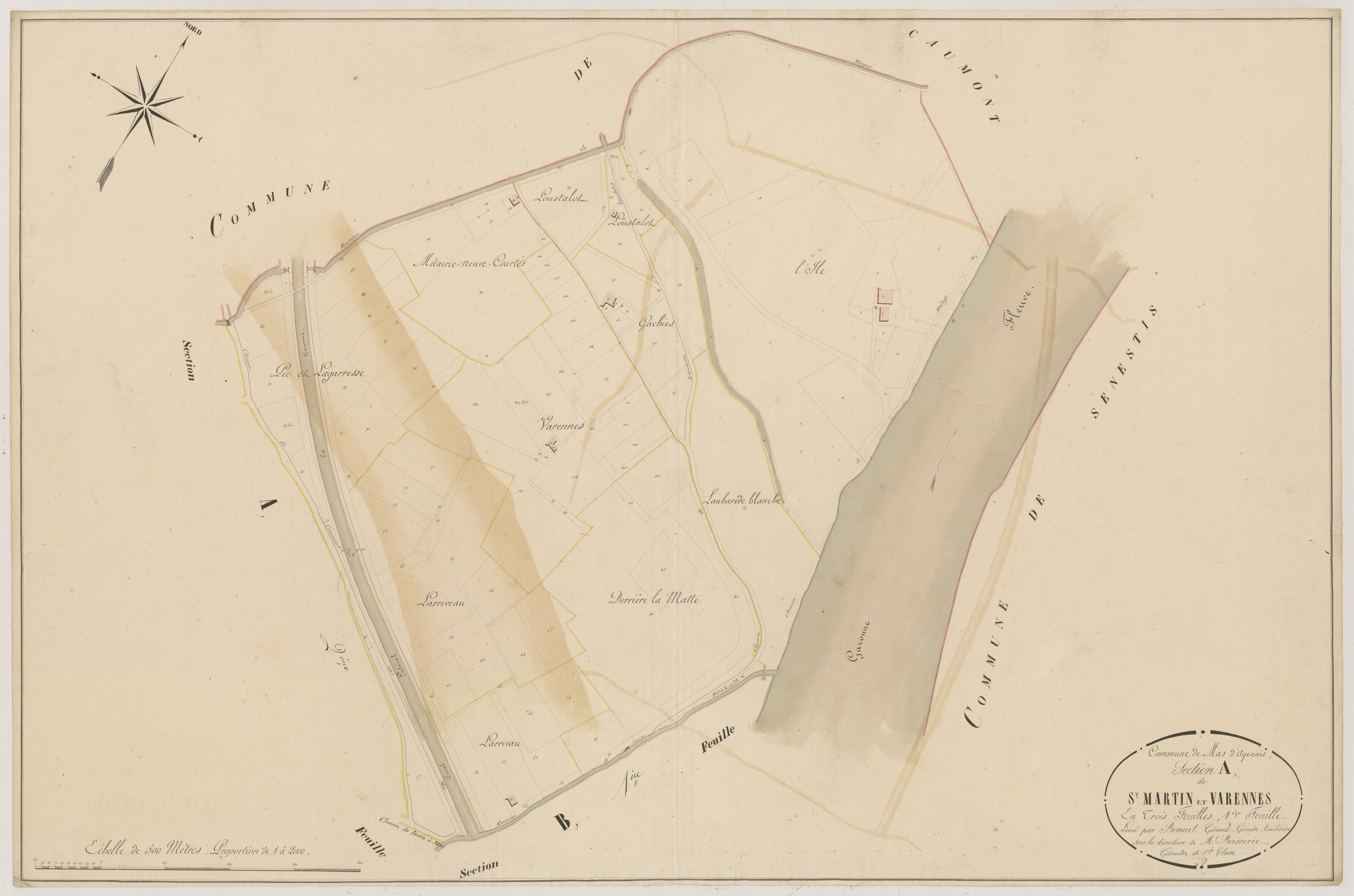 Plan napoléonien, atlas-A1 Saint-Martin et Varennes, Mas-d’Agenais (Le)