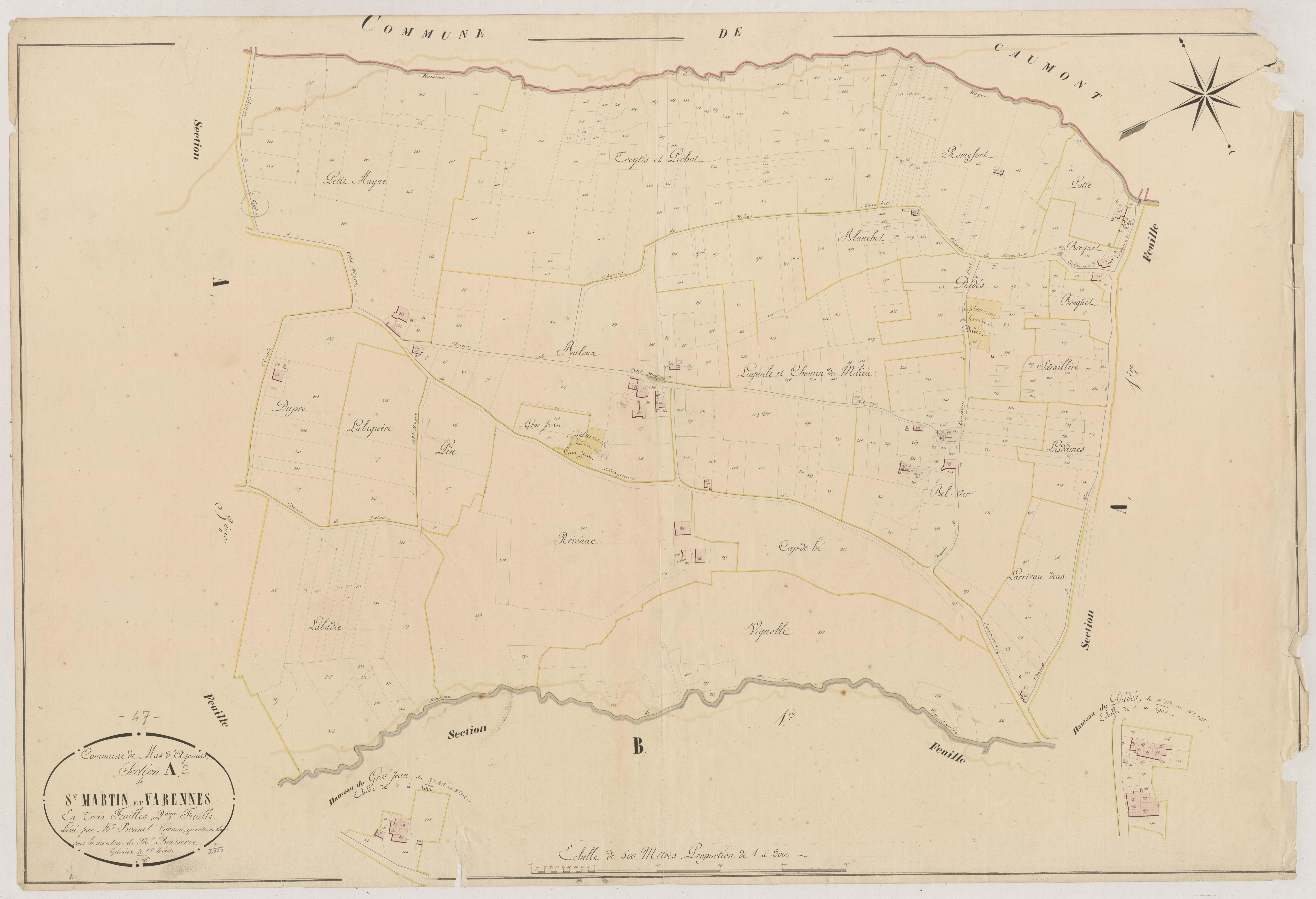 Plan napoléonien, atlas-A2 Saint-Martin et Varennes, Mas-d’Agenais (Le)