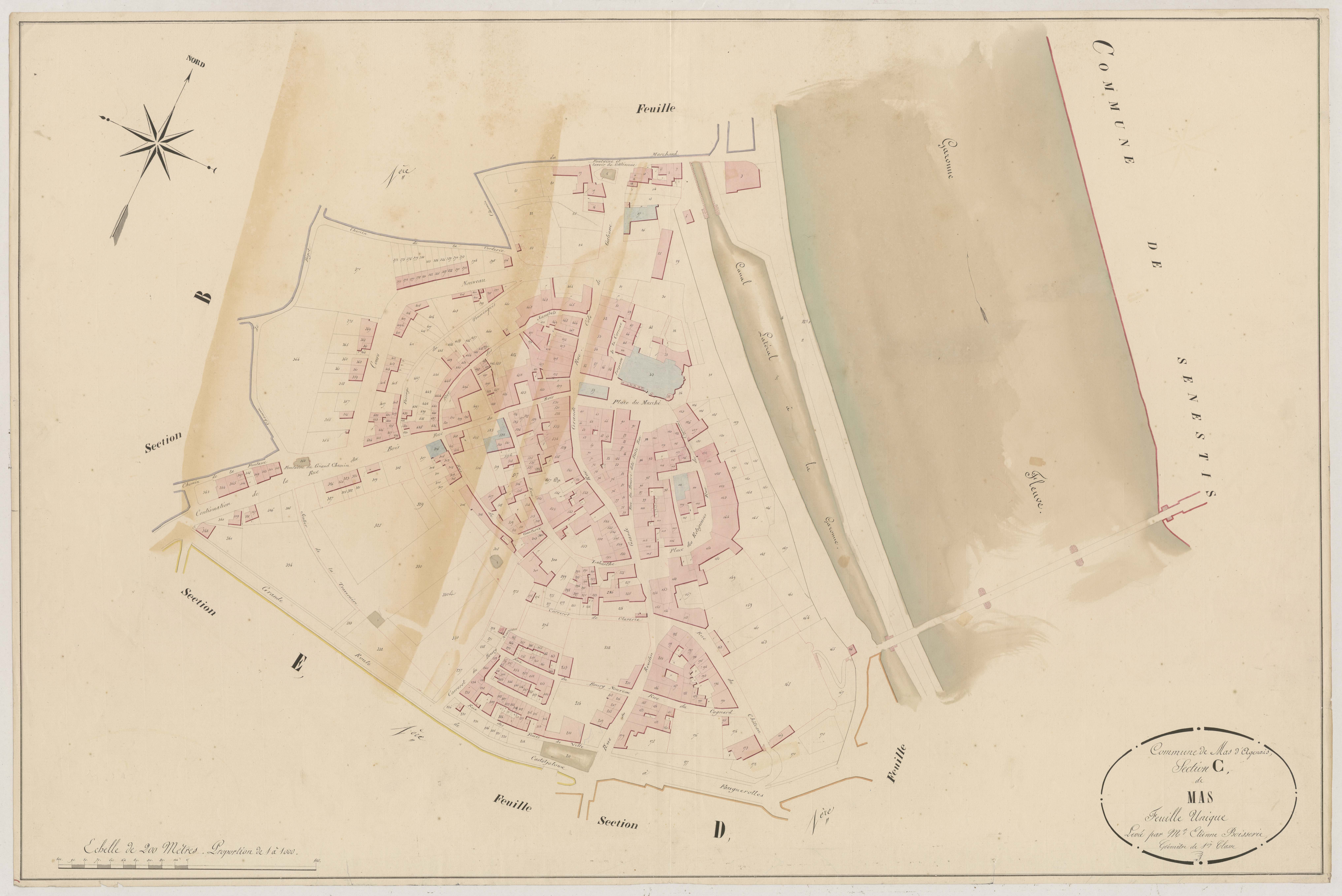 Plan napoléonien, atlas-C Mas, Mas-d’Agenais (Le)