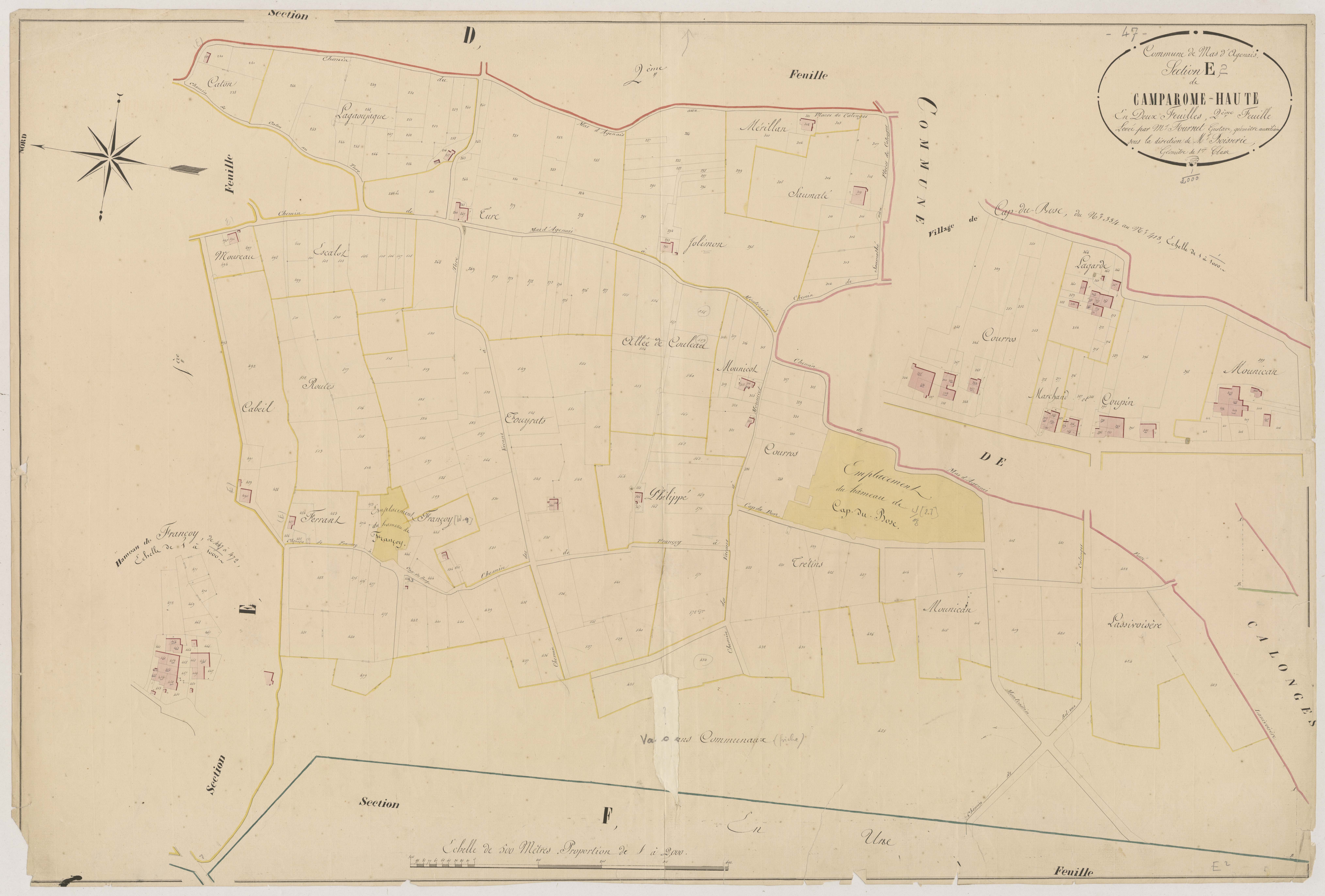 Plan napoléonien, atlas-E2 Camparôme, Mas-d’Agenais (Le)