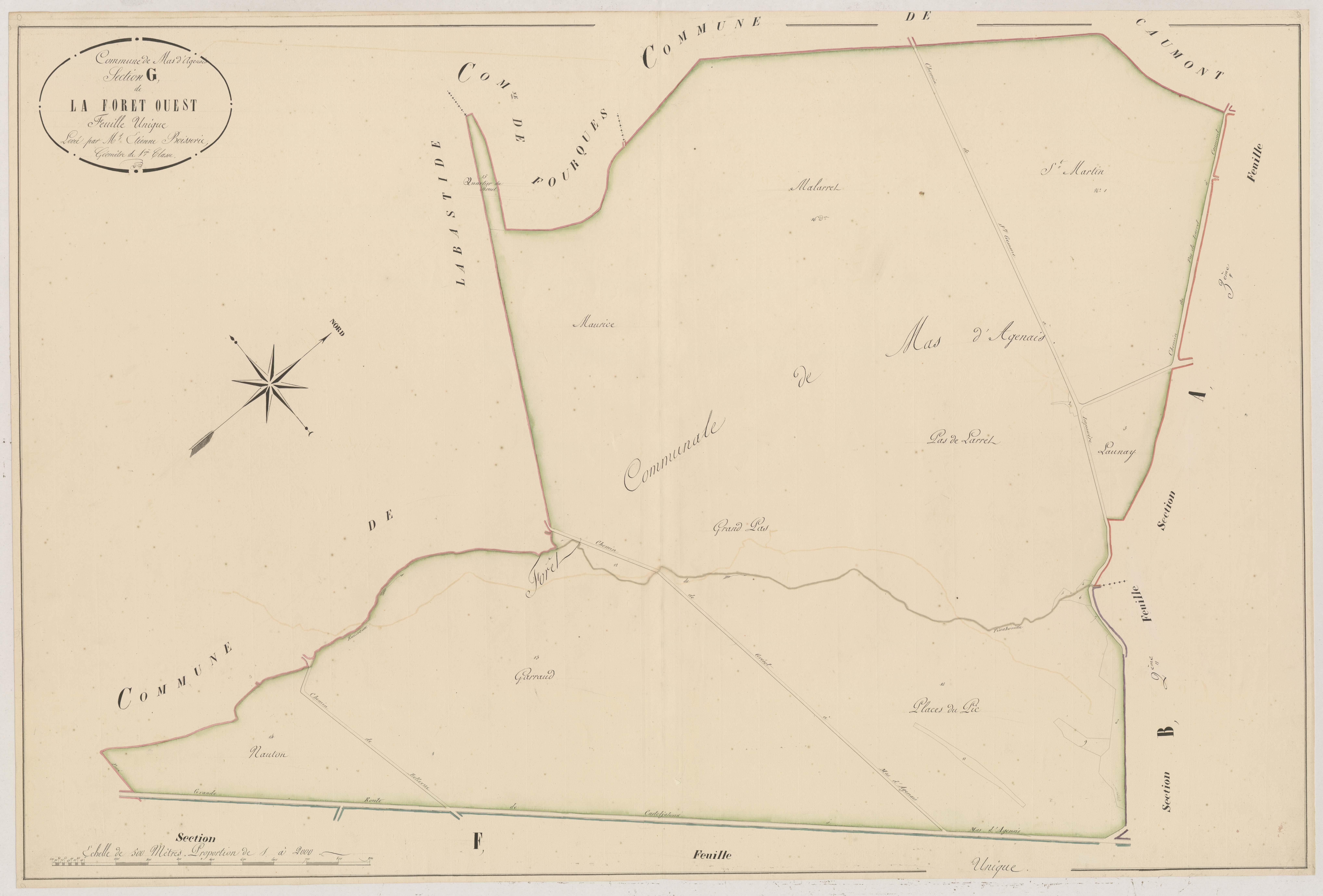 Plan napoléonien, atlas-G La Forêt-Ouest, Mas-d’Agenais (Le)