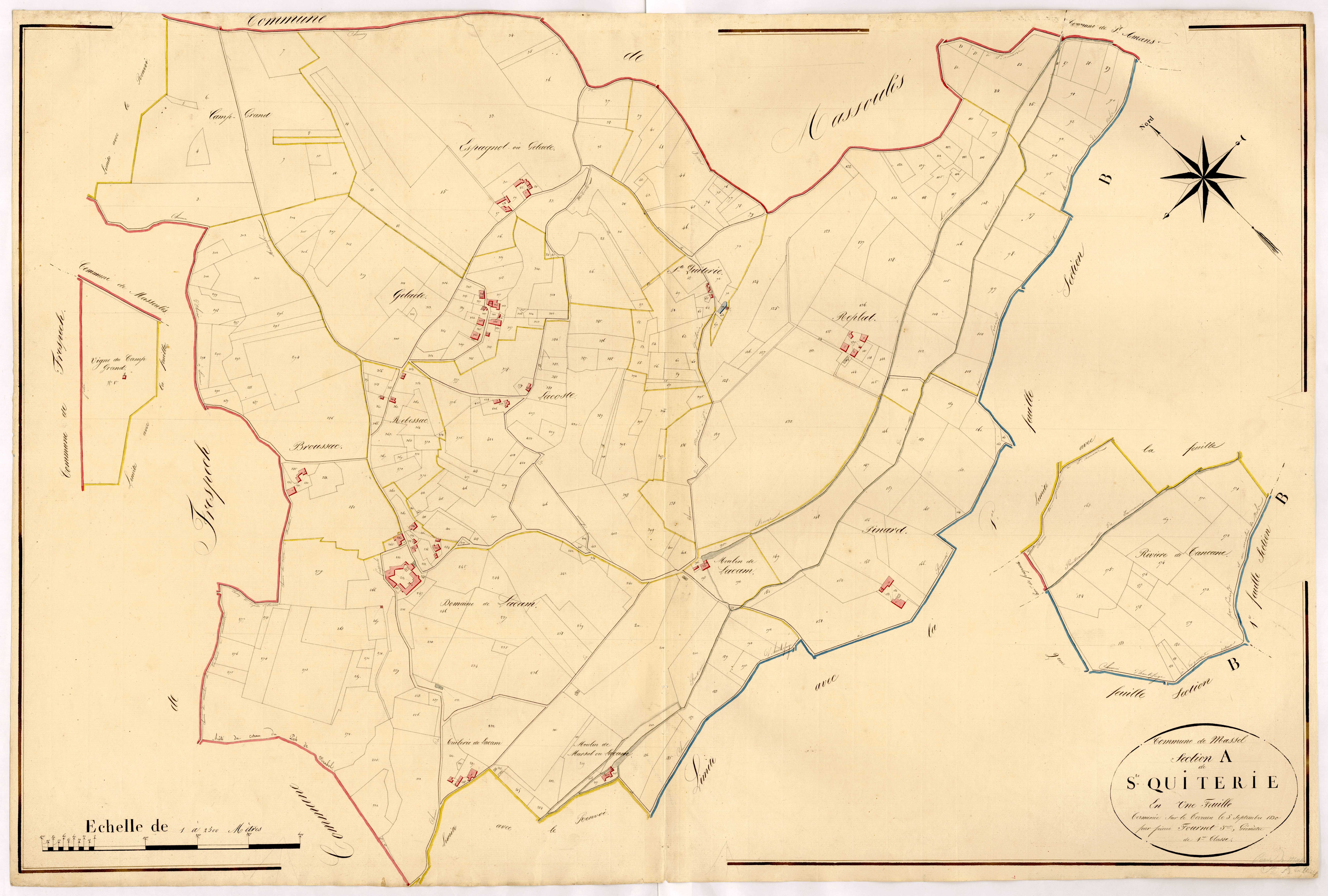 Plan napoléonien, atlas-A Sainte-Quitterie, Massels