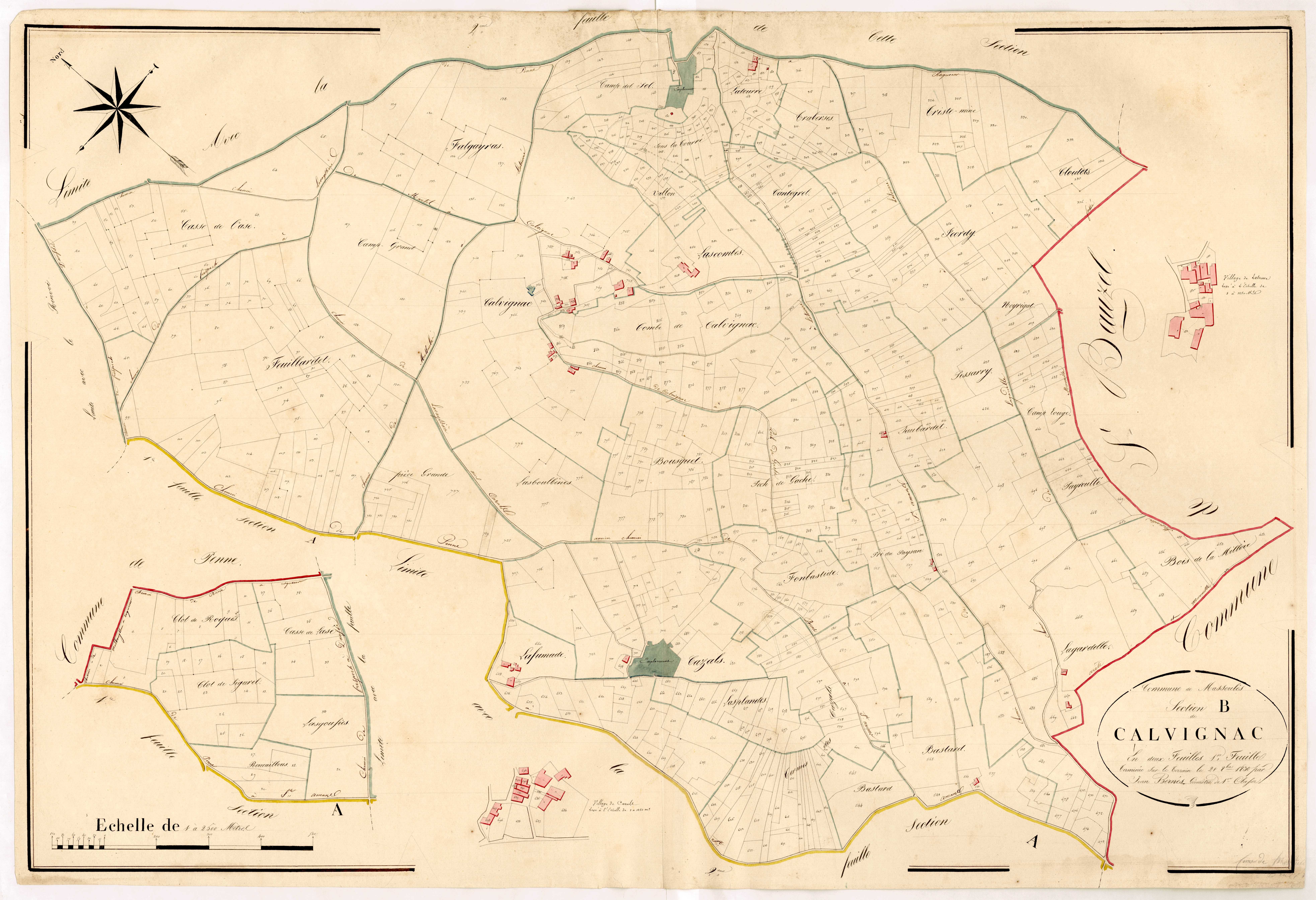 Plan napoléonien, atlas-B1 Calvignac, Massoulès