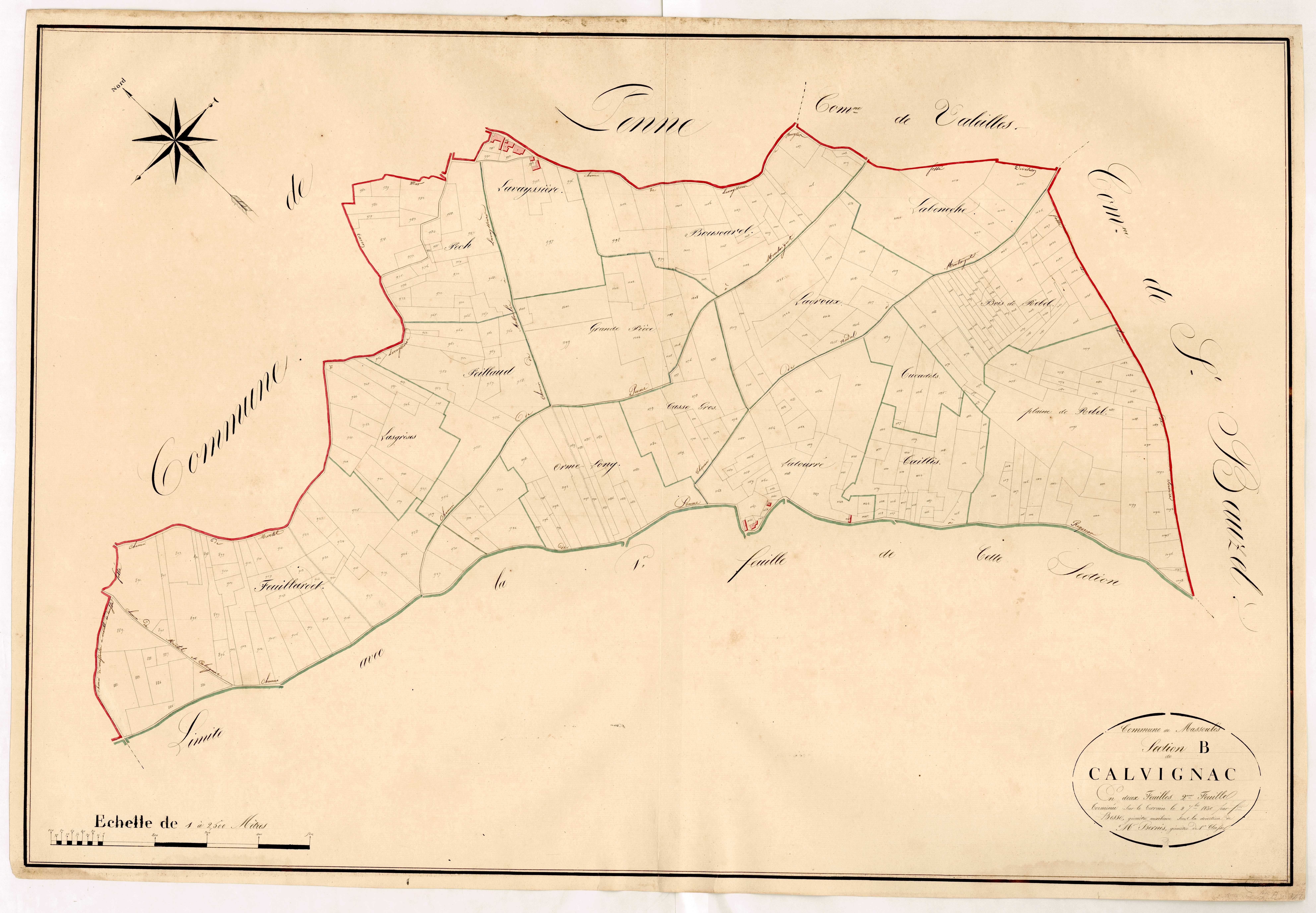 Plan napoléonien, atlas-B2 Calvignac, Massoulès