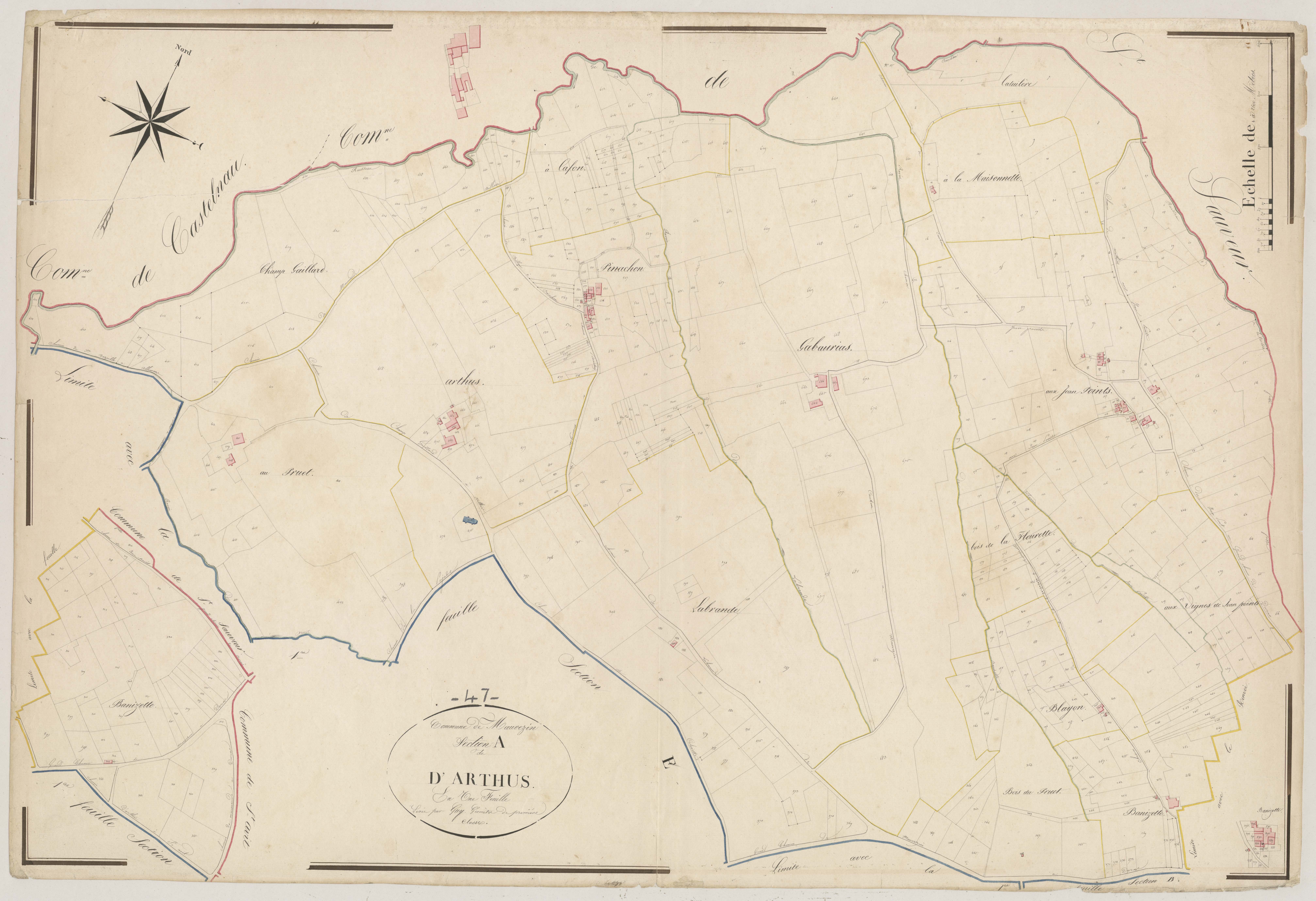 Plan napoléonien, atlas-A d’Arthus, Mauvezin-sur-Gupie