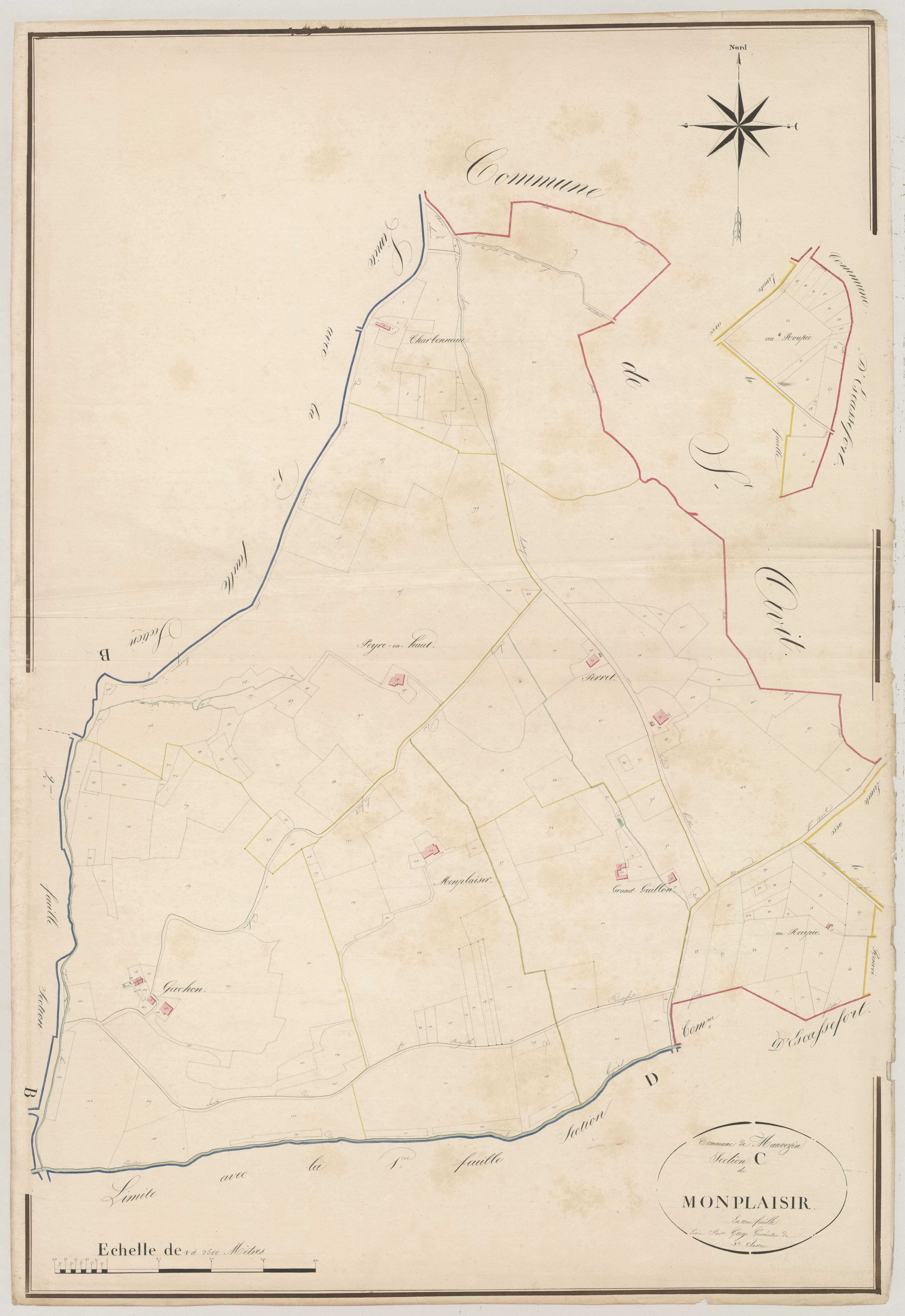Plan napoléonien, atlas-C Monplaisir, Mauvezin-sur-Gupie