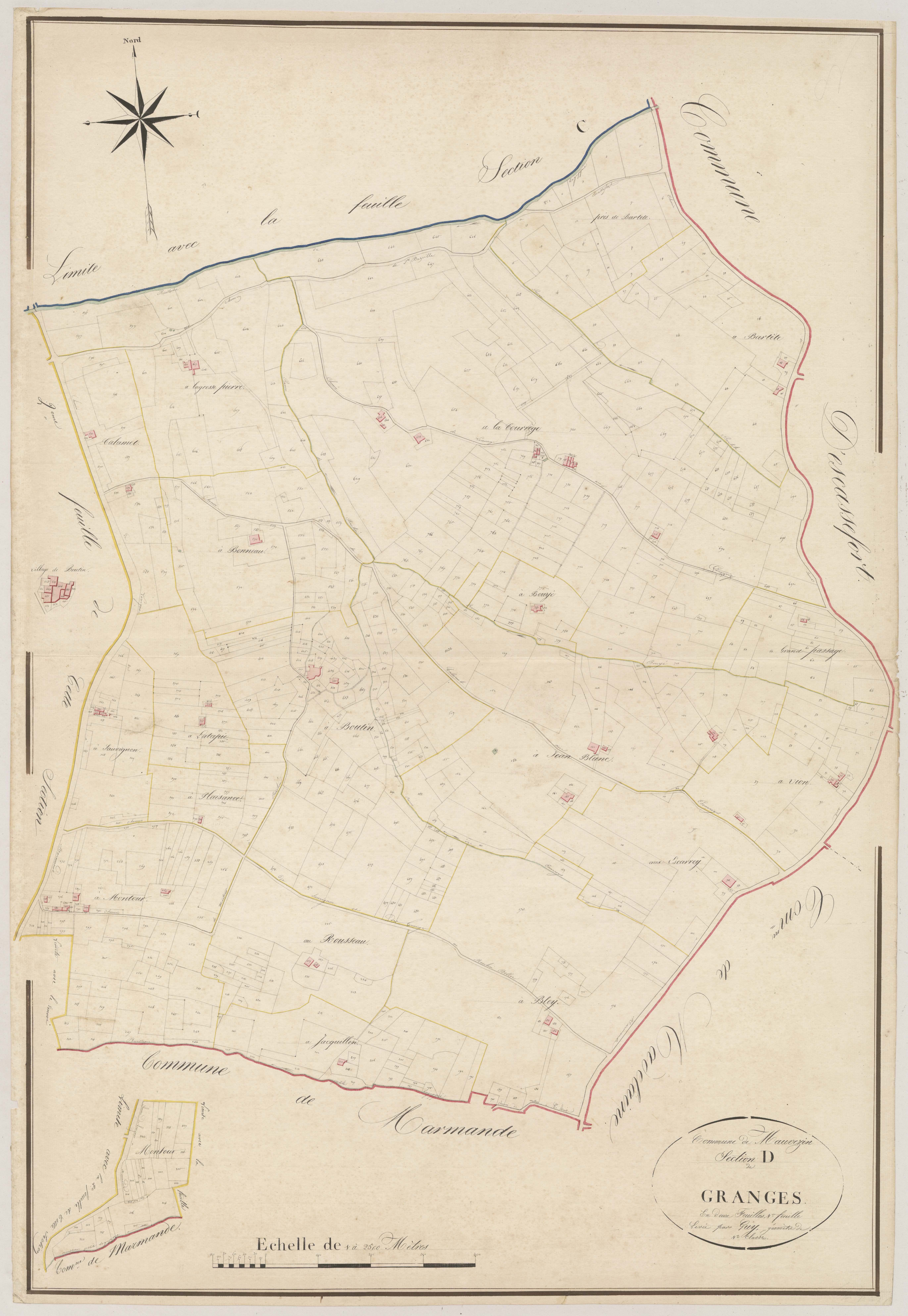Plan napoléonien, atlas-D1 Granges, Mauvezin-sur-Gupie