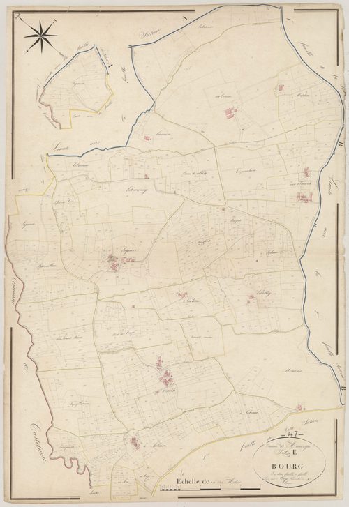 Plan napoléonien, atlas-E1 Le Bourg, Mauvezin-sur-Gupie