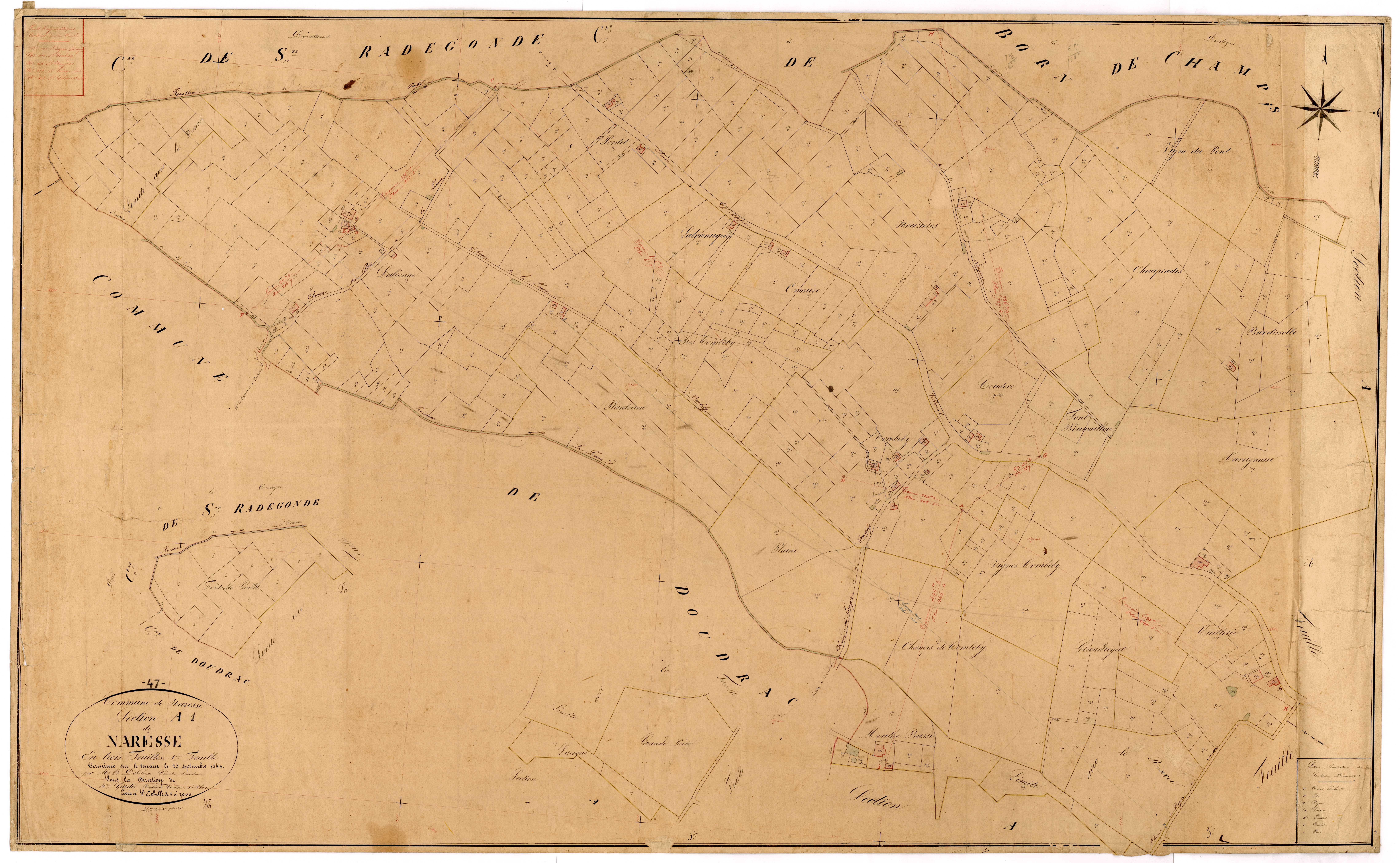 Plan napoléonien, feuille préparatoire-A1 Naresse, Mazières-Naresse