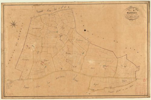 Plan napoléonien, feuille préparatoire-B1 Mazières, Mazières-Naresse