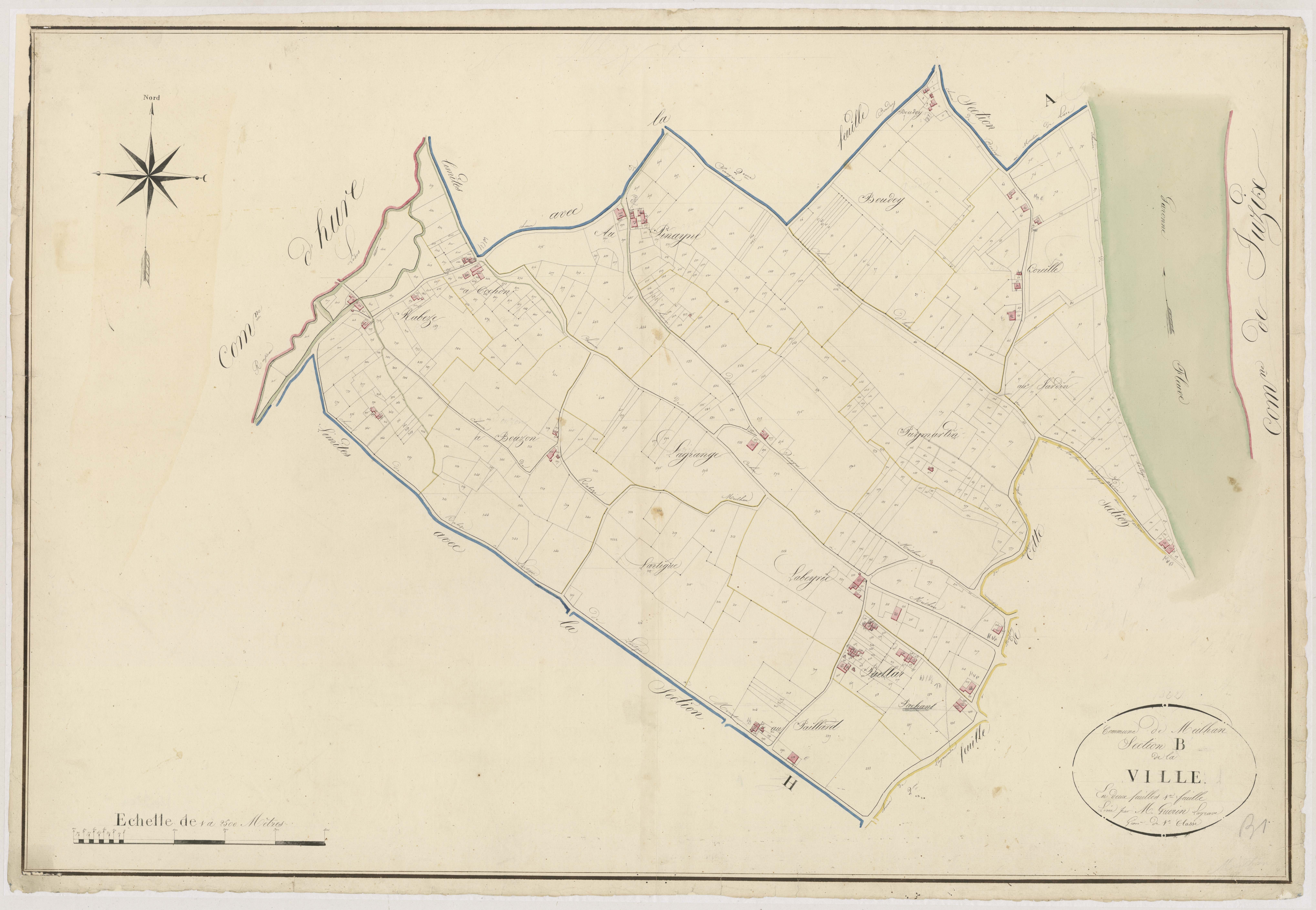 Plan napoléonien, atlas-B1 La Ville, Meilhan-sur-Garonne