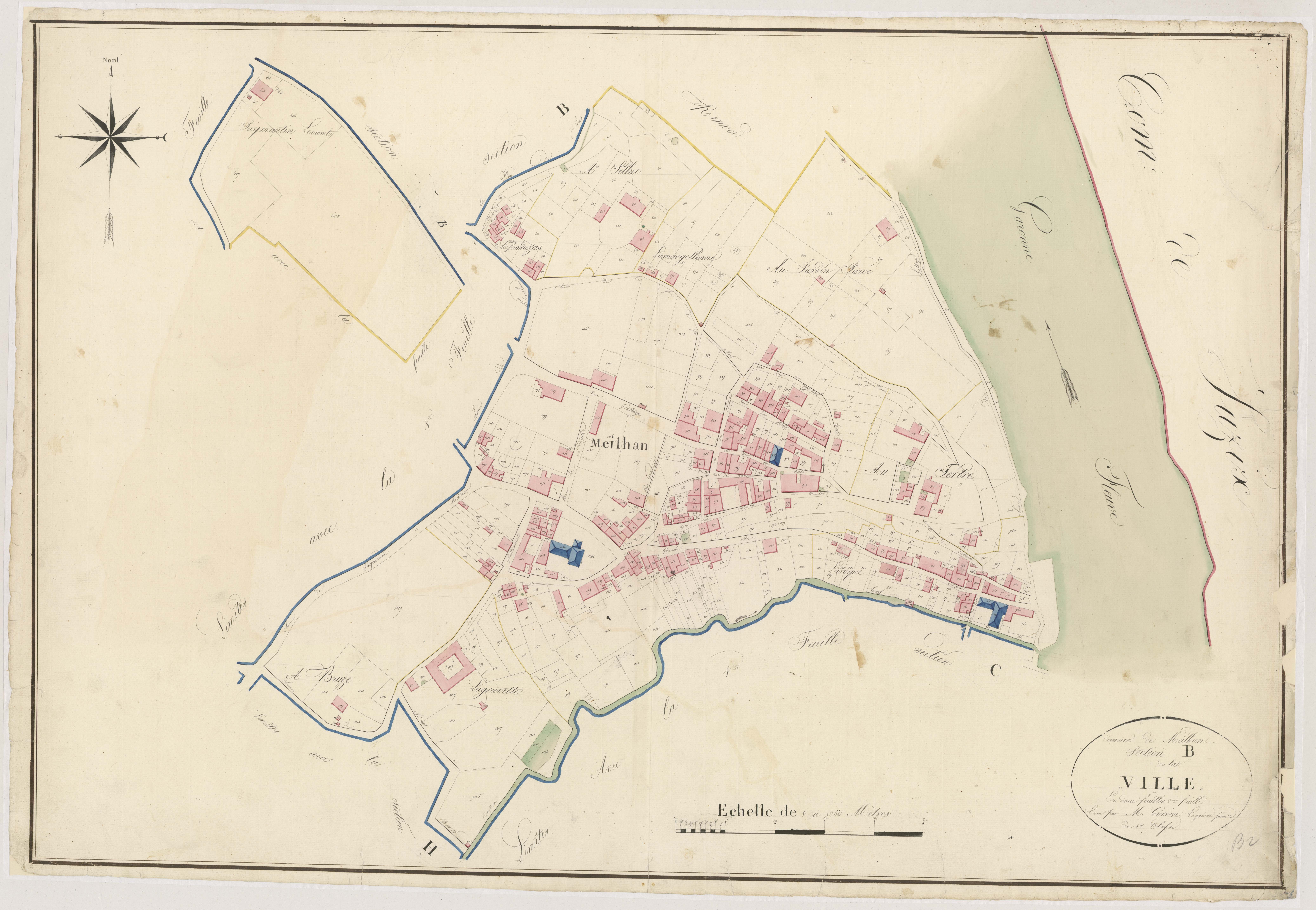 Plan napoléonien, atlas-B2 La Ville, Meilhan-sur-Garonne
