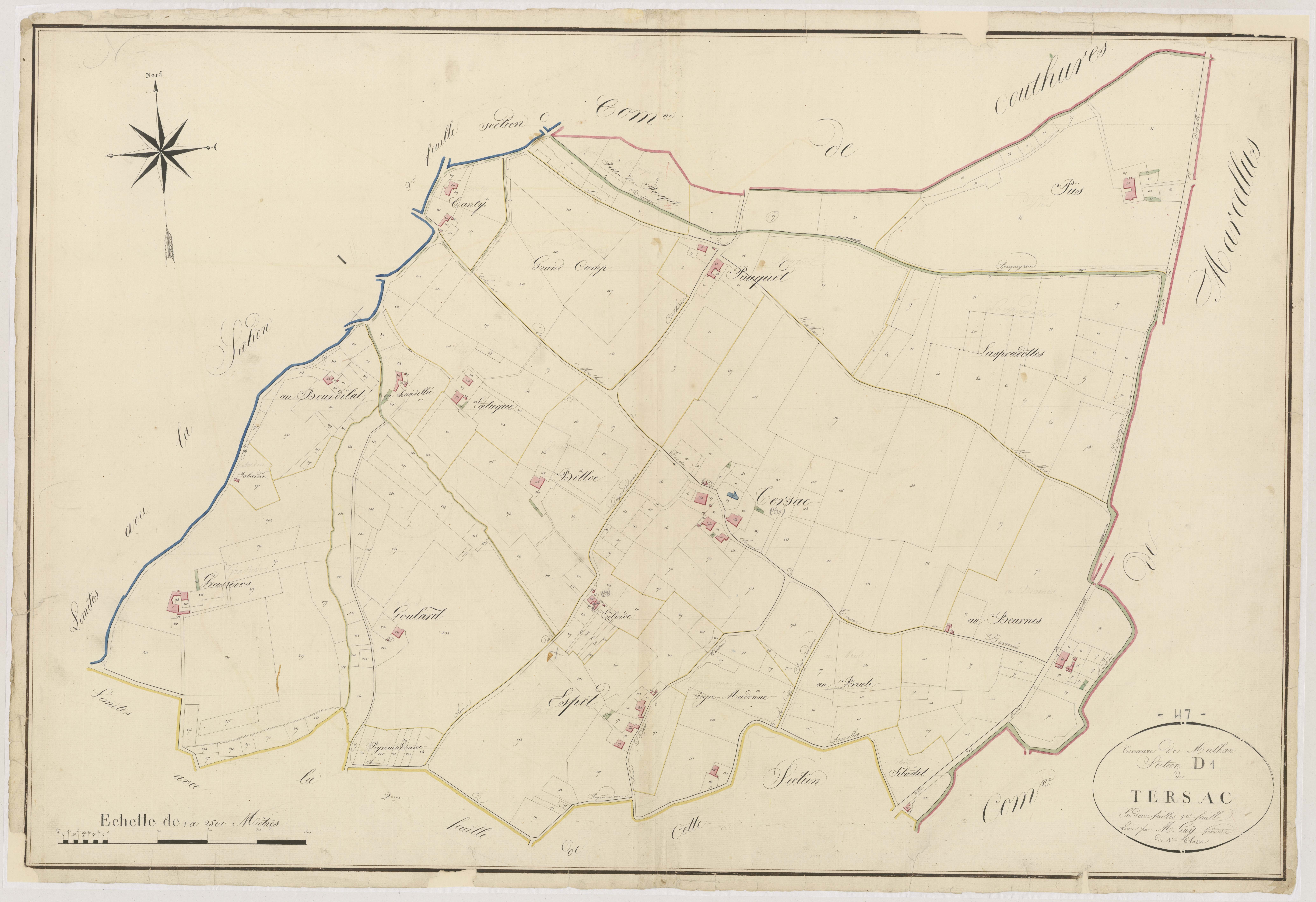 Plan napoléonien, atlas-D1 Tersac, Meilhan-sur-Garonne
