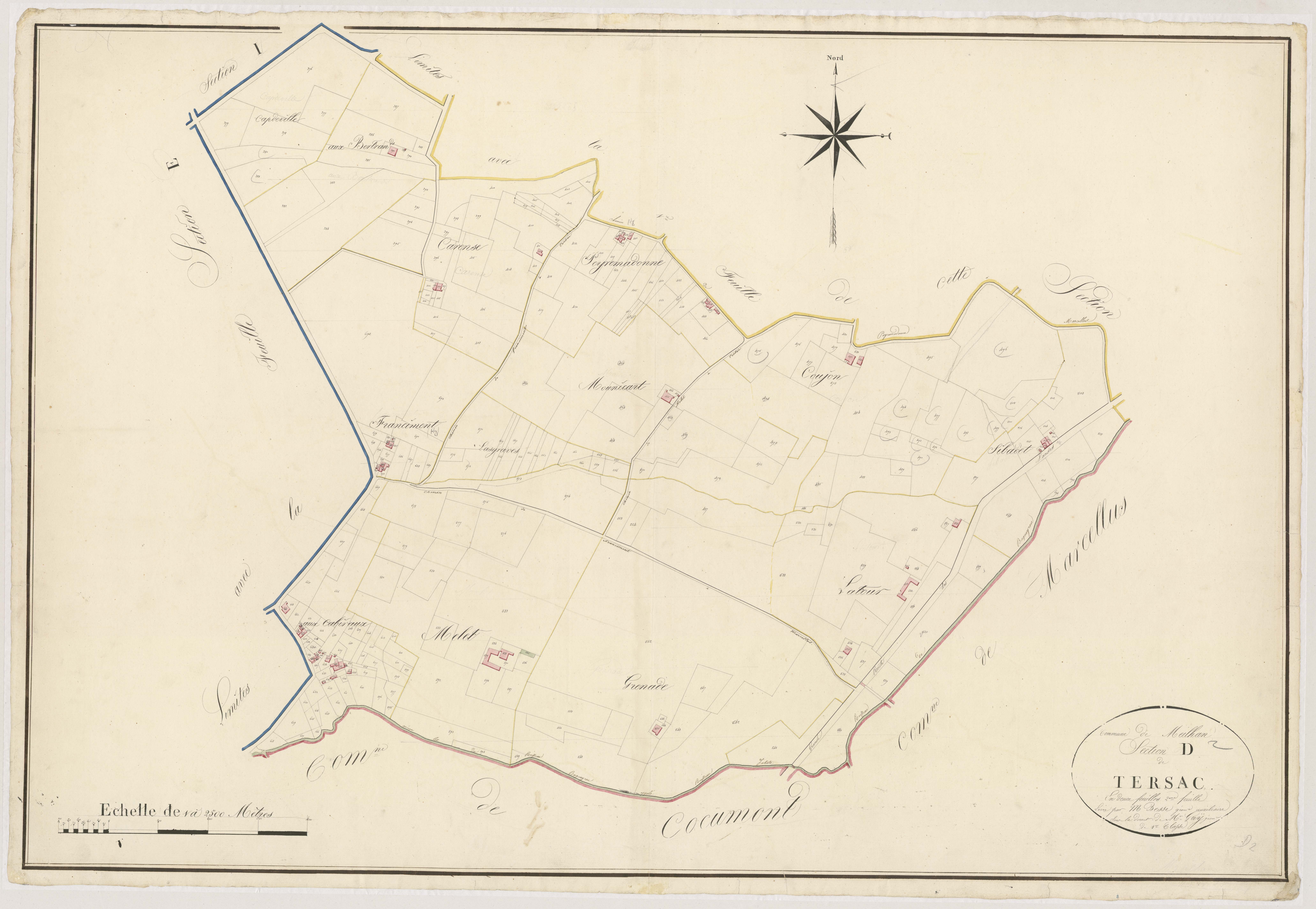 Plan primitif, atlas-D2 Tersac, Meilhan-sur-Garonne