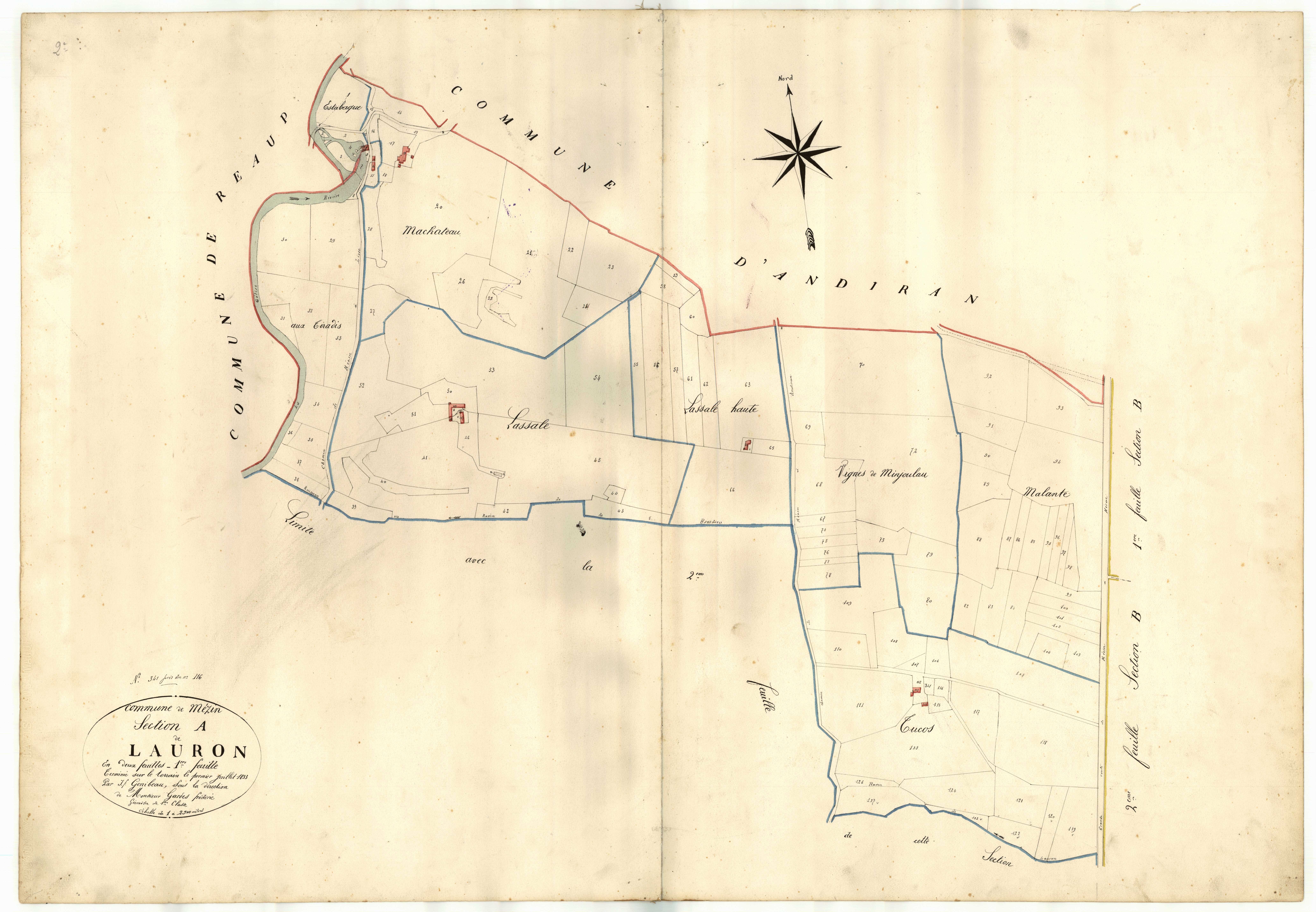 Plan napoléonien-A1 Lauron, Mézin