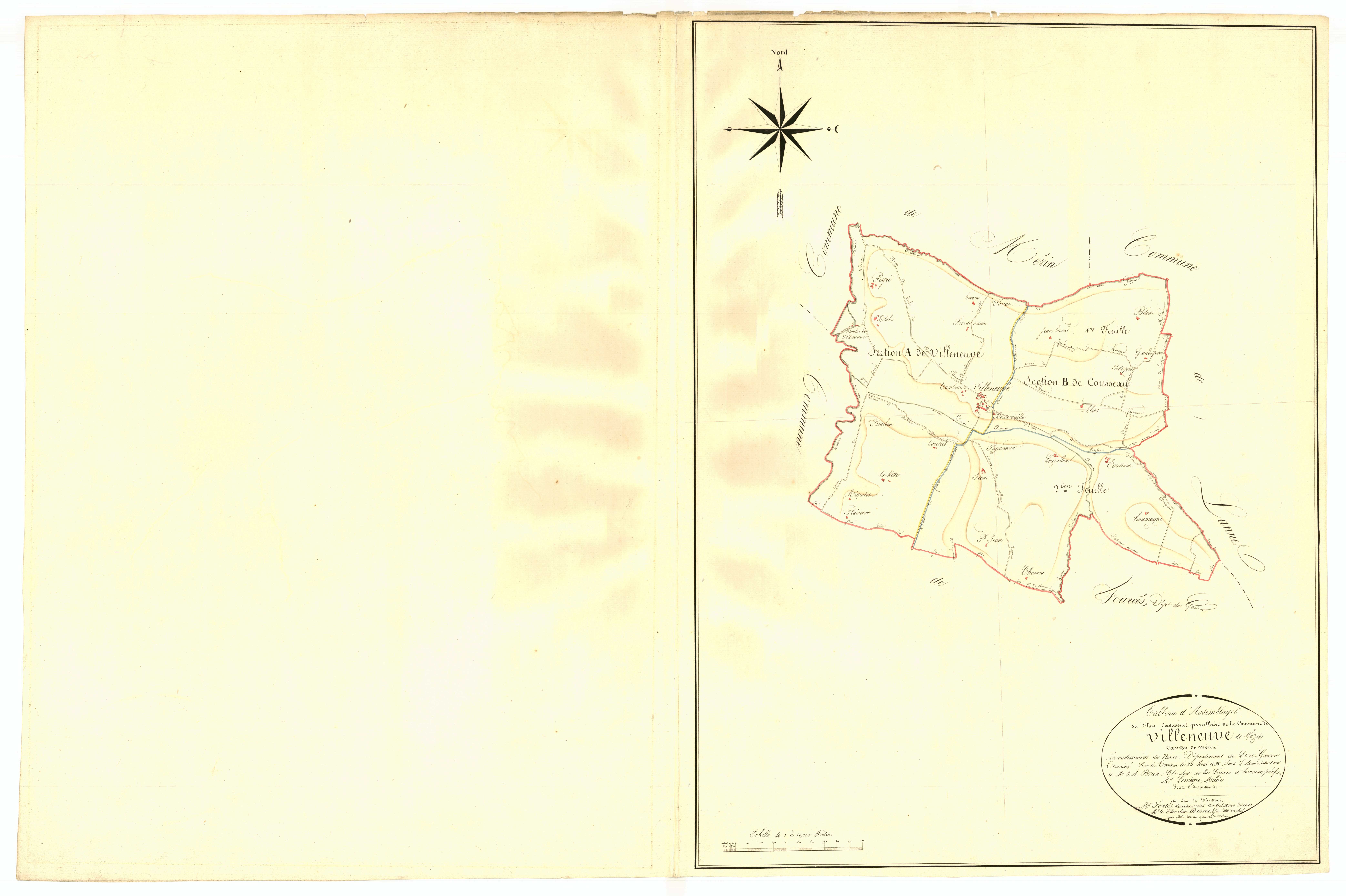 Plan napoléonien, atlas-TA, Villeneuve-de-Mézin